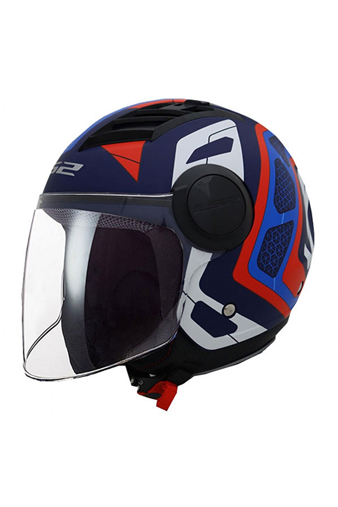 LS2 AIRFLOW ANDROID YARIM KASK MAT MAVI-KIRMIZI