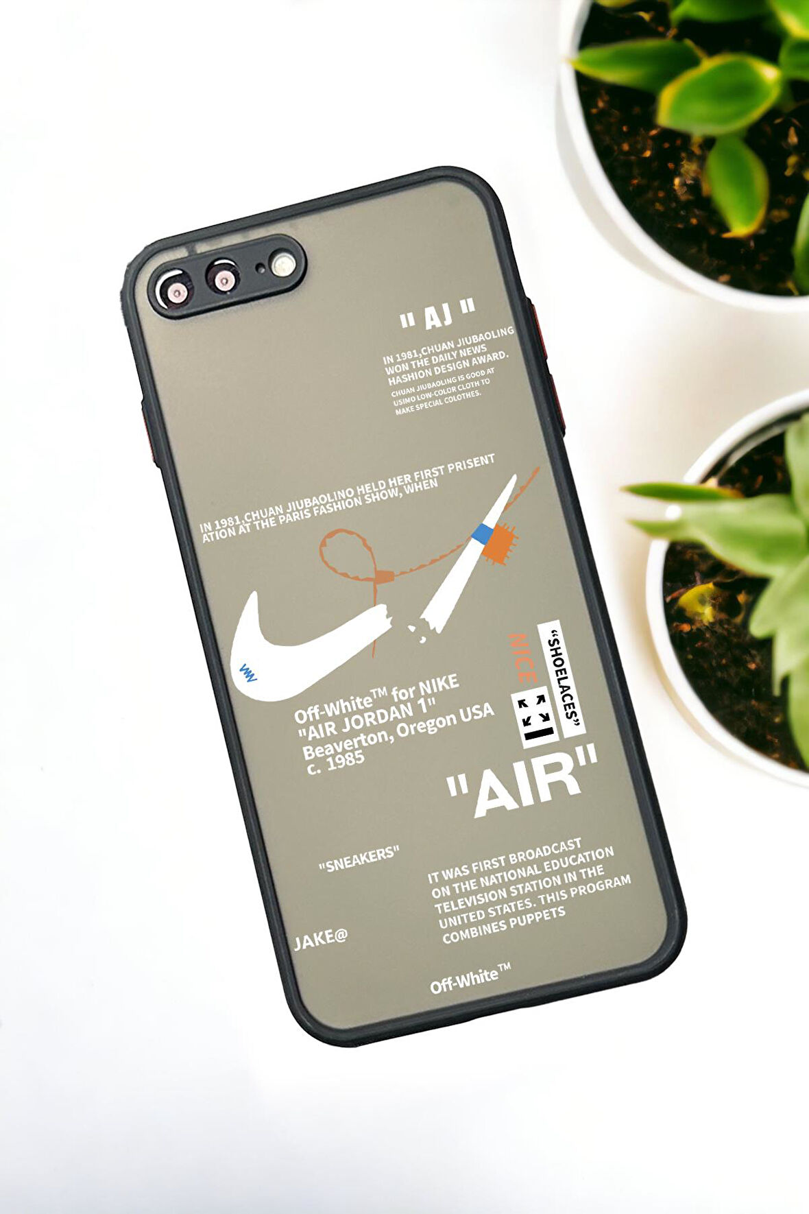 iPhone 7 Plus Uyumlu Air Desenli Buzlu Şeffaf Lüx Telefon Kılıfı