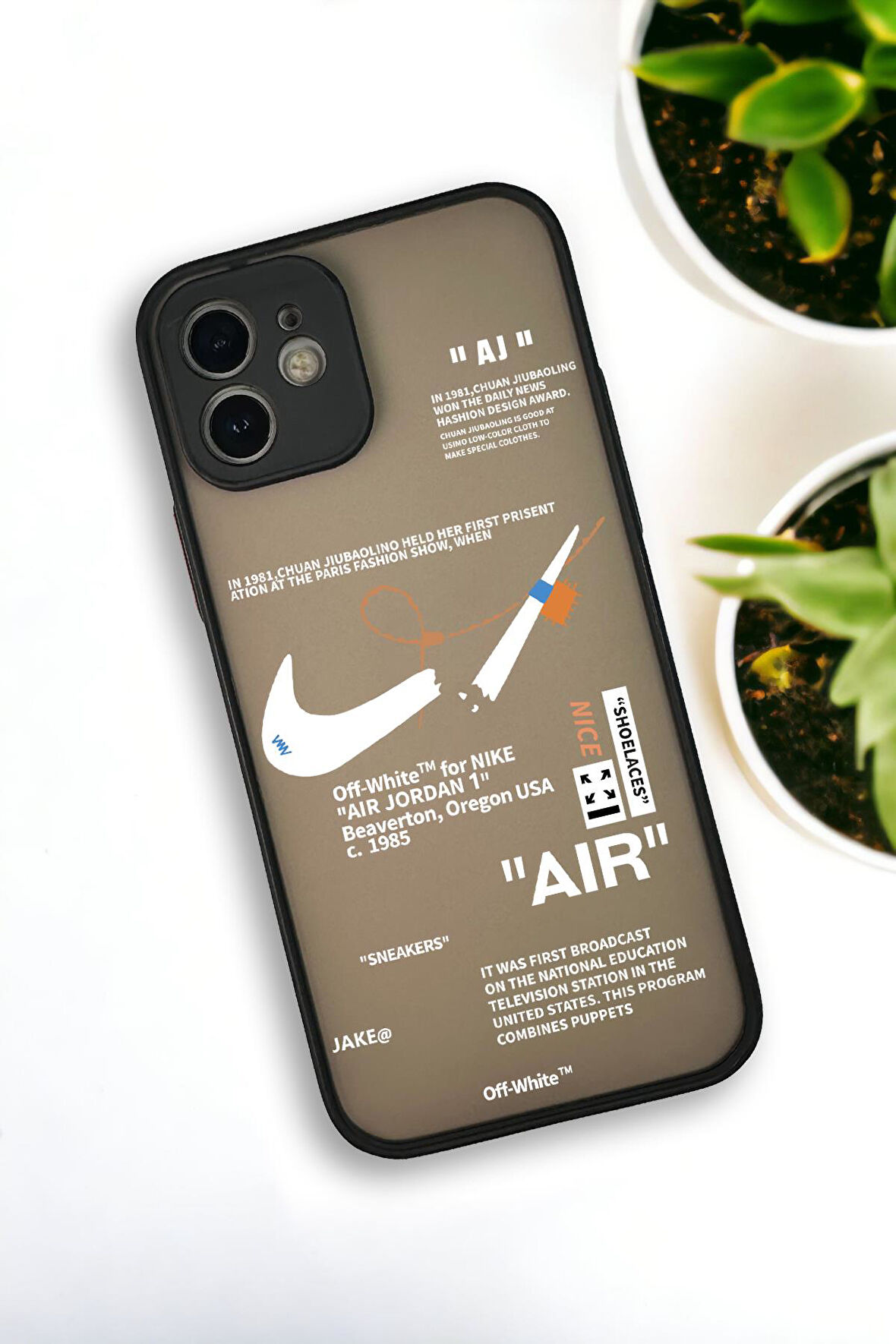 iPhone 12 Uyumlu Air Desenli Buzlu Şeffaf Lüx Telefon Kılıfı