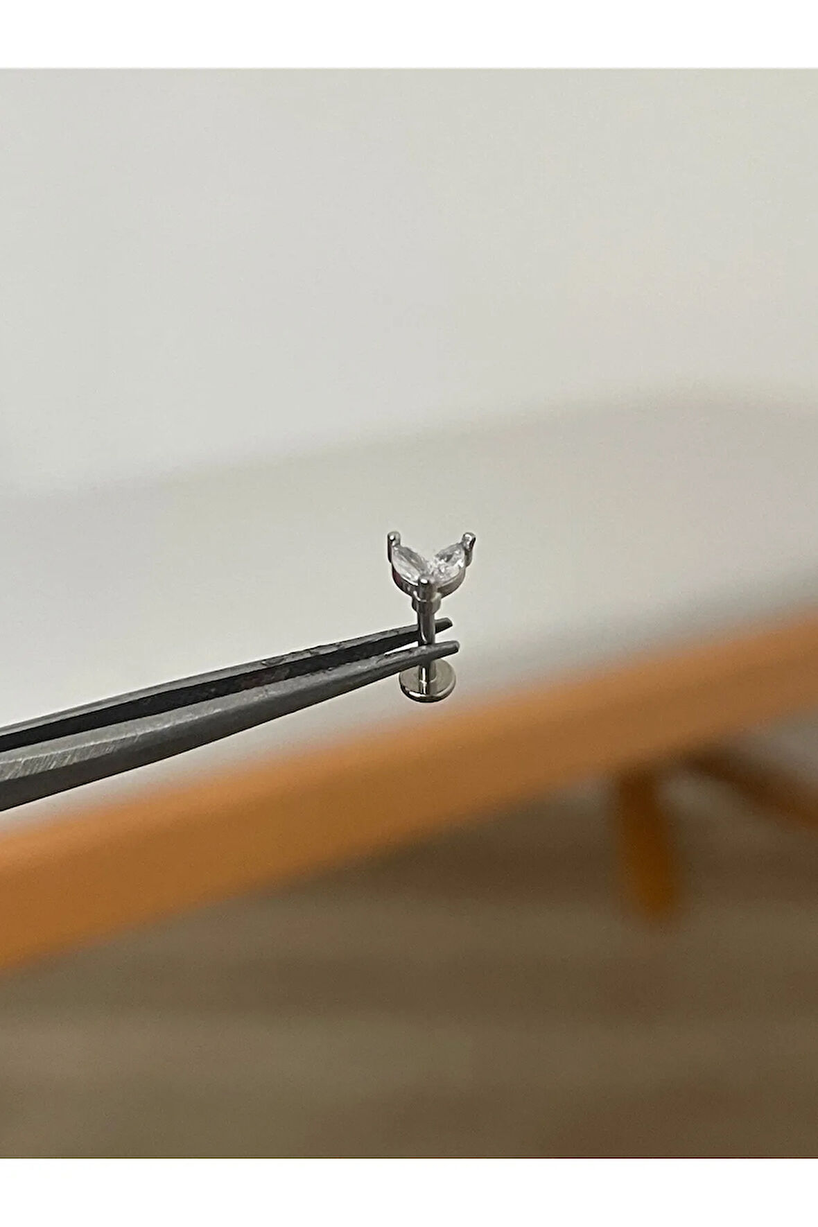 316 L Cerrahi Çelik Dudak Kıkırdak Helix Tragus Piercingi Baget Zirkon Taş Detaylı Piercing
