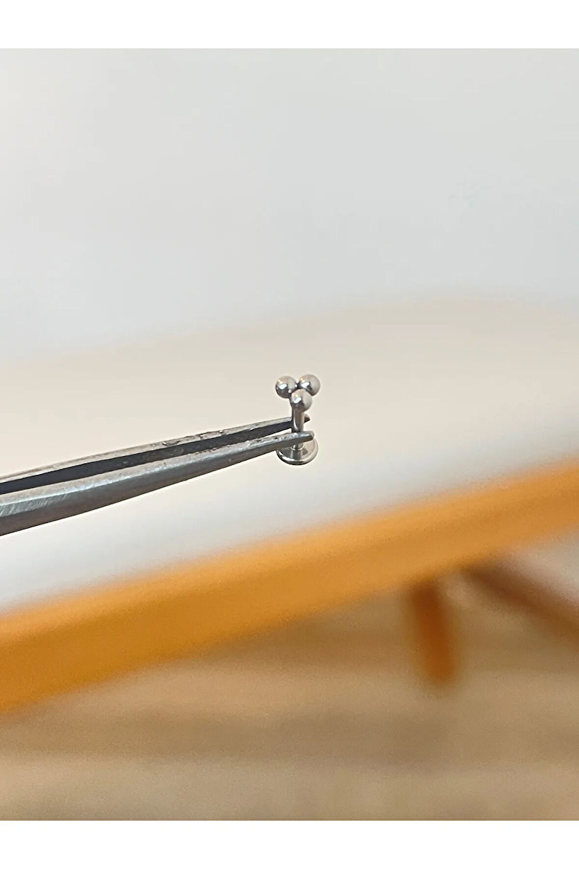 316 L Cerrahi Çelik 3 Top Conch Kıkırdak Helix Dudak Tragus Piercingi