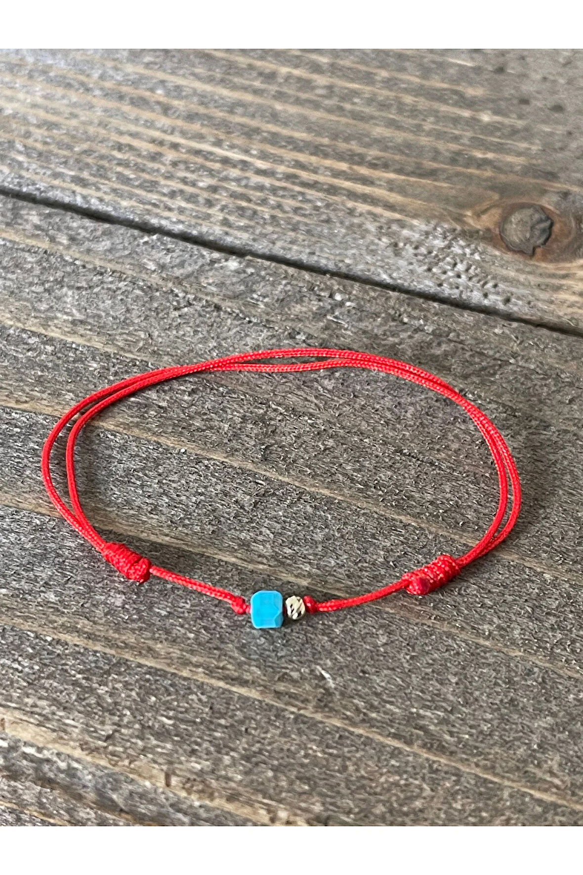 14 Ayar Altın Dorika Detaylı Doğal Firuze Taşlı El İşi Şans Bilekliği