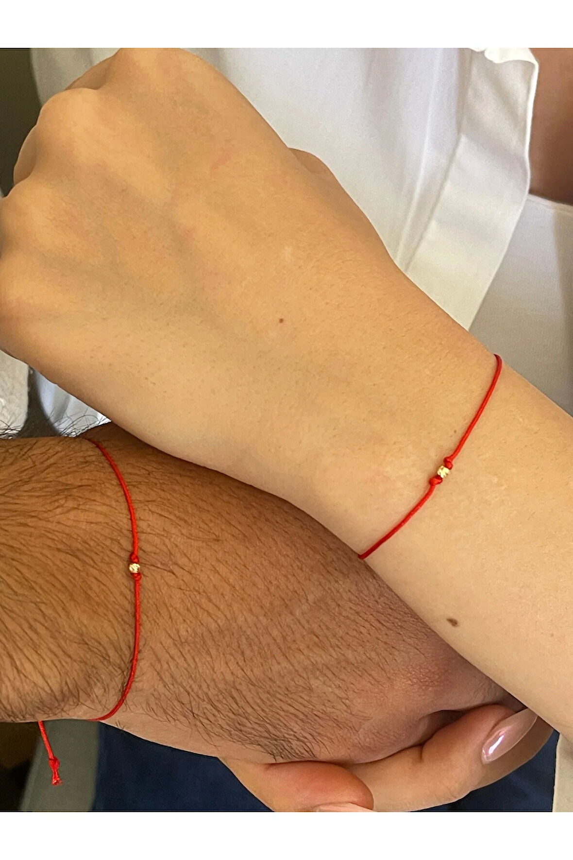 14 Ayar Altın Çift Bilekliği ,Altın Sevgi Şans Bilekliği