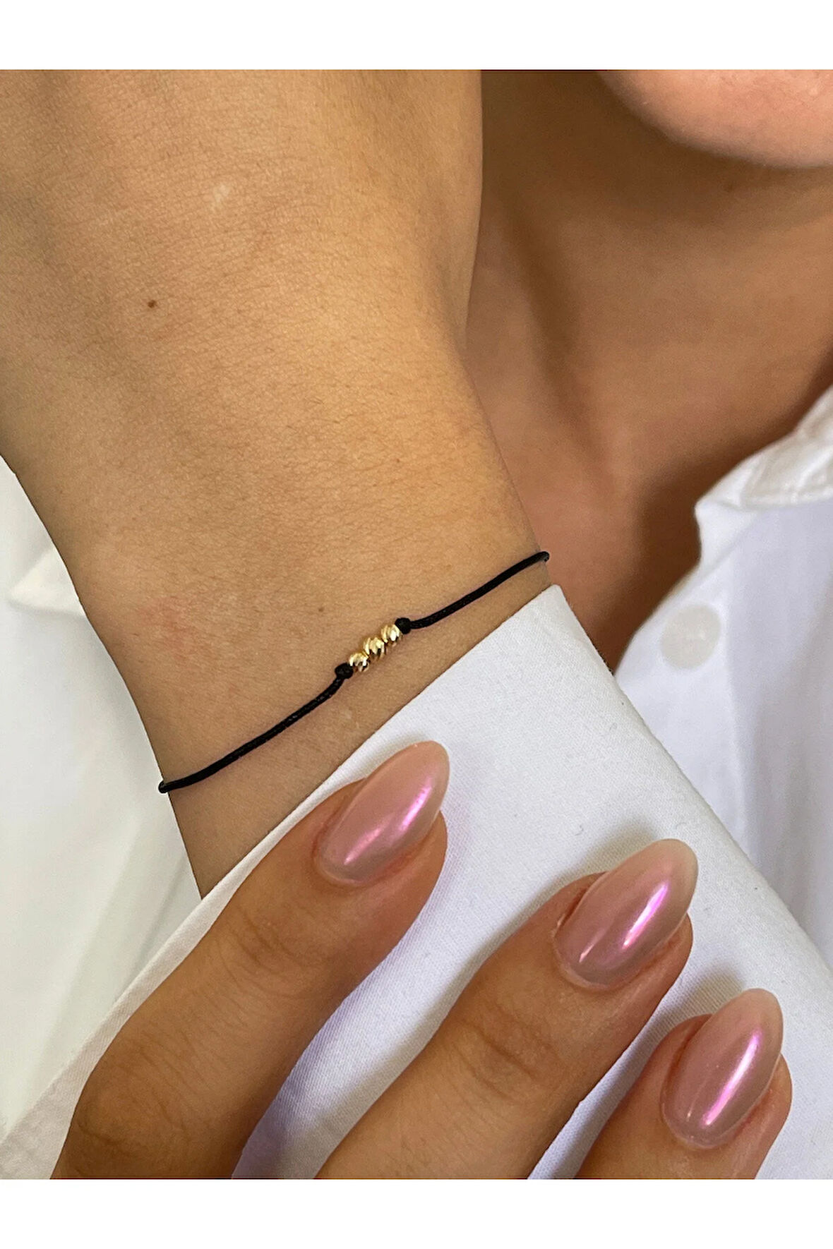 14 Ayar Altın Nazar Boncuklu 3 Dorikalı Altın Şans Bilekliği