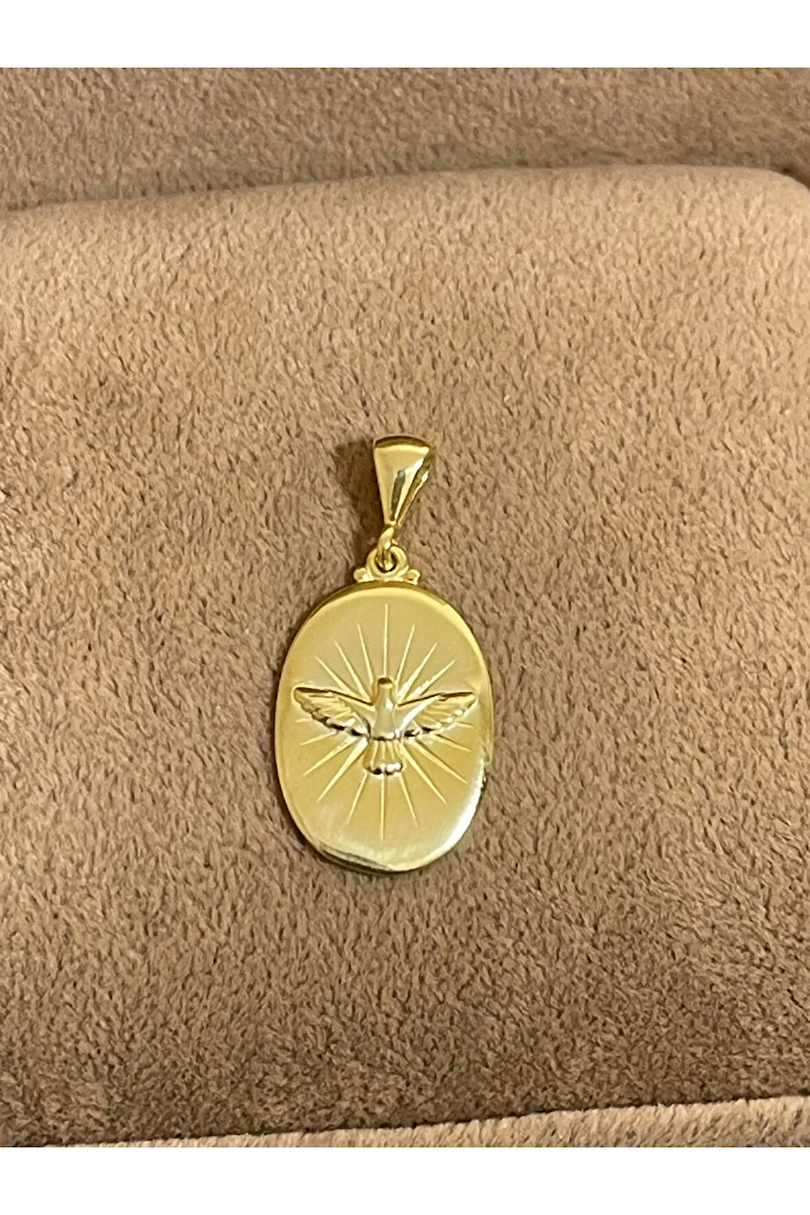 925 Ayar Gümüş Gold Renk Güvercin Desen Kolye Ucu