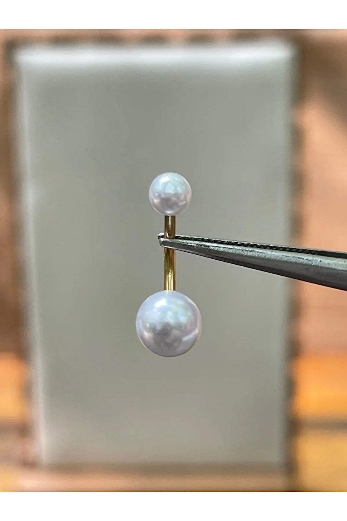 316 L Cerrahi Çelik İncili Gold Renginde Göbek Piercingi