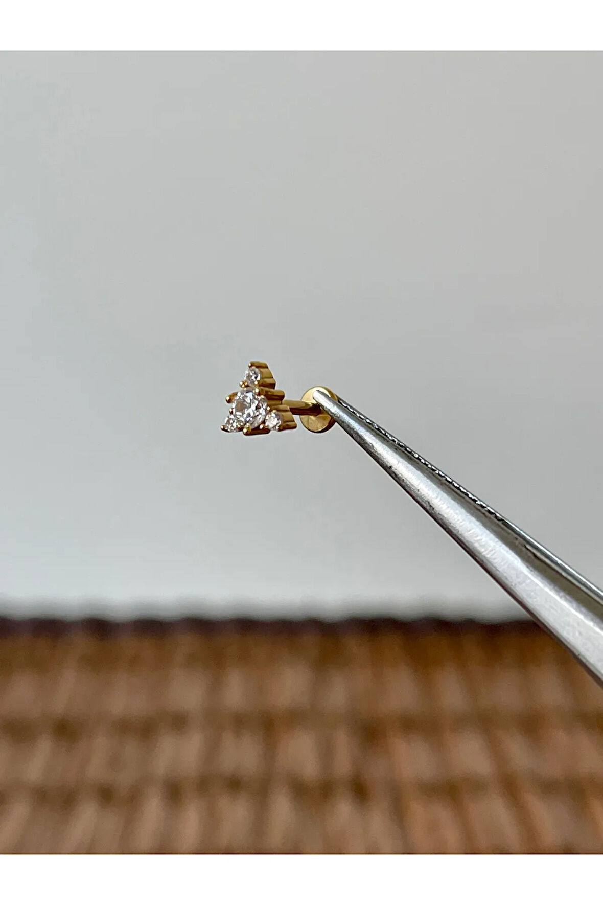 316 L Cerrahi Çelik Pırlanta Modeli Helix Tragus Dudak Kıkırdak Piercingi