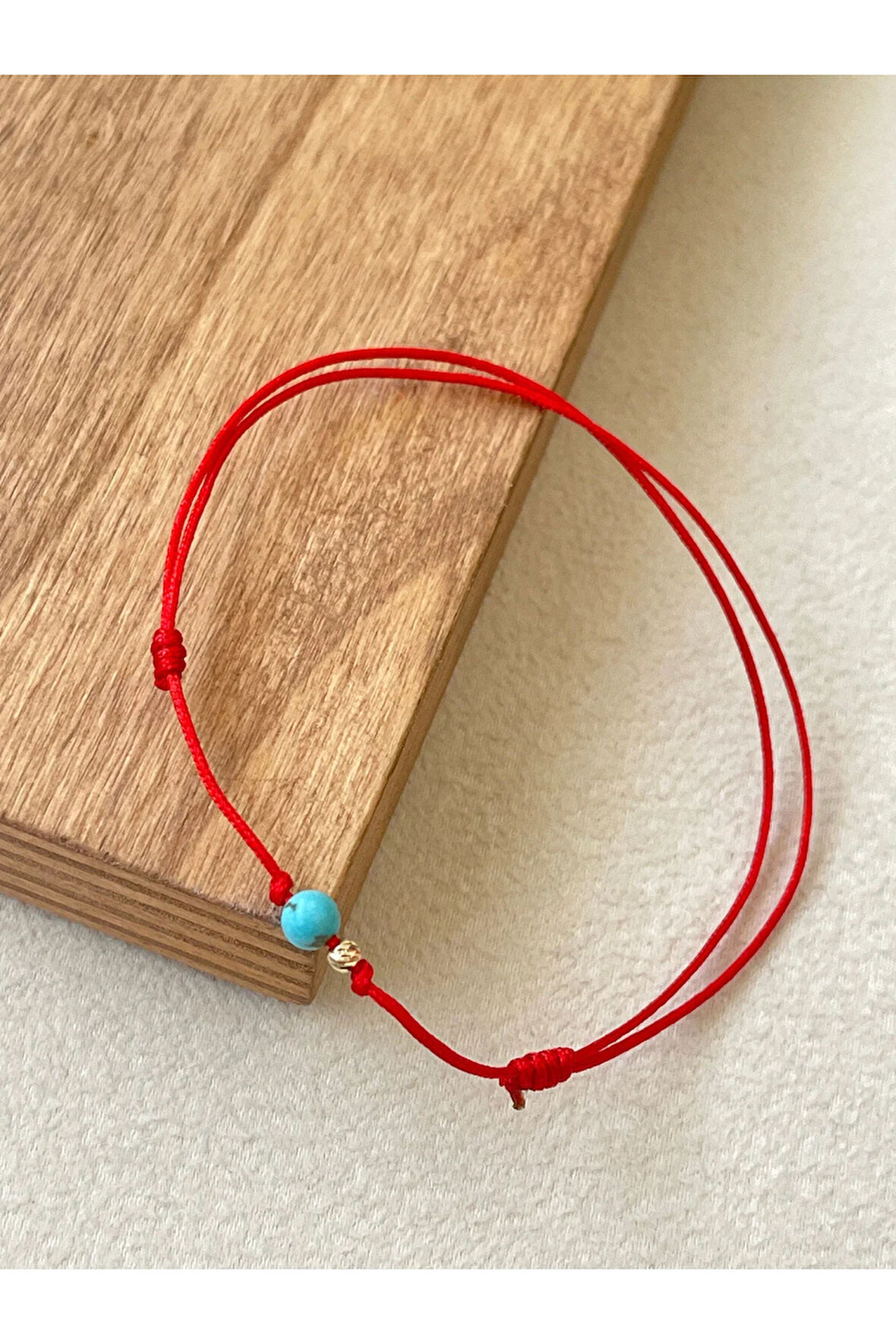 14 Ayar Altın Dorika Detaylı Doğal Oval Firuze Taşlı Zarif Altın Halhal