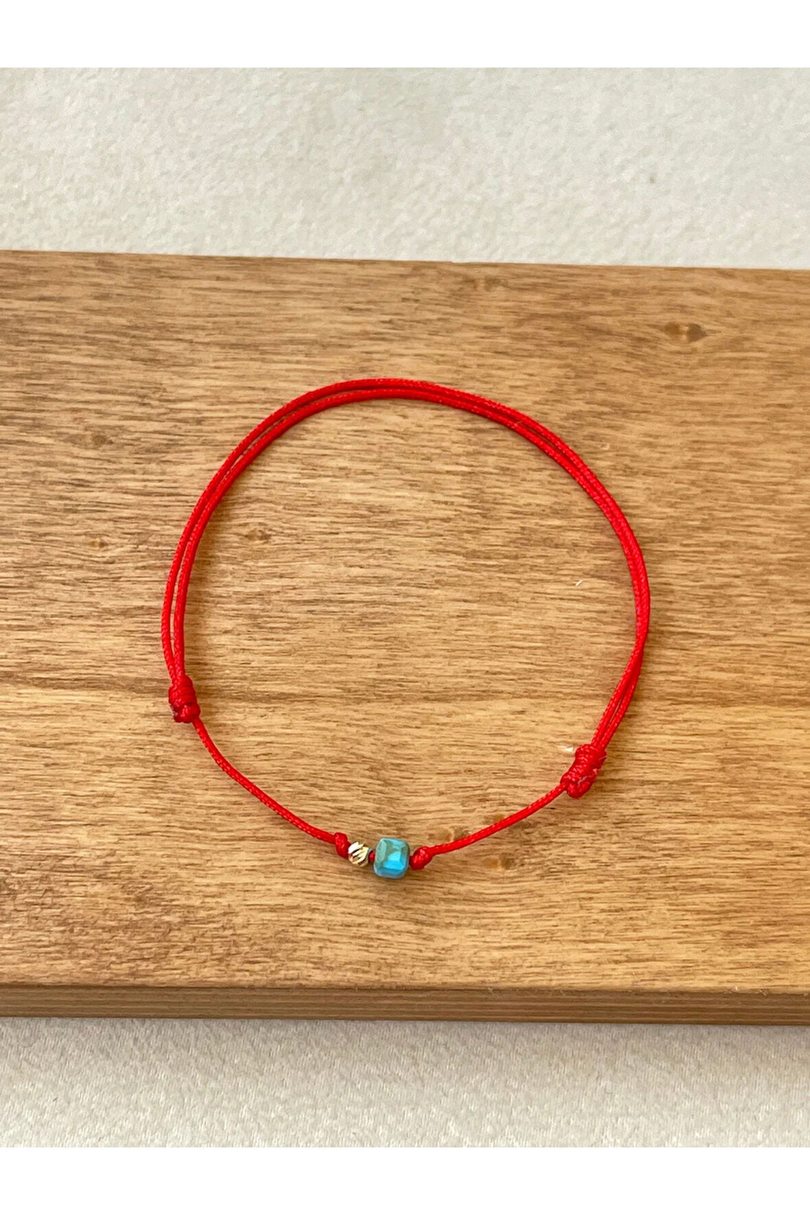 14 Ayar Altın Dorika Detaylı Doğal Küp Firuze Taşlı Zarif Altın Halhal