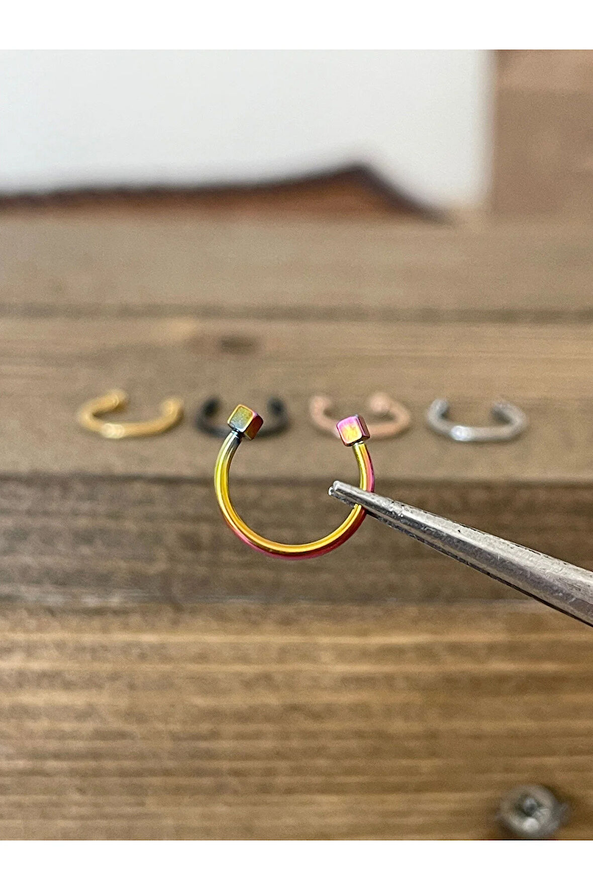 316 L Cerrahi Çelik Anti Alerjik Küp Modeli Halka Piercing 10mm x 1,2mm