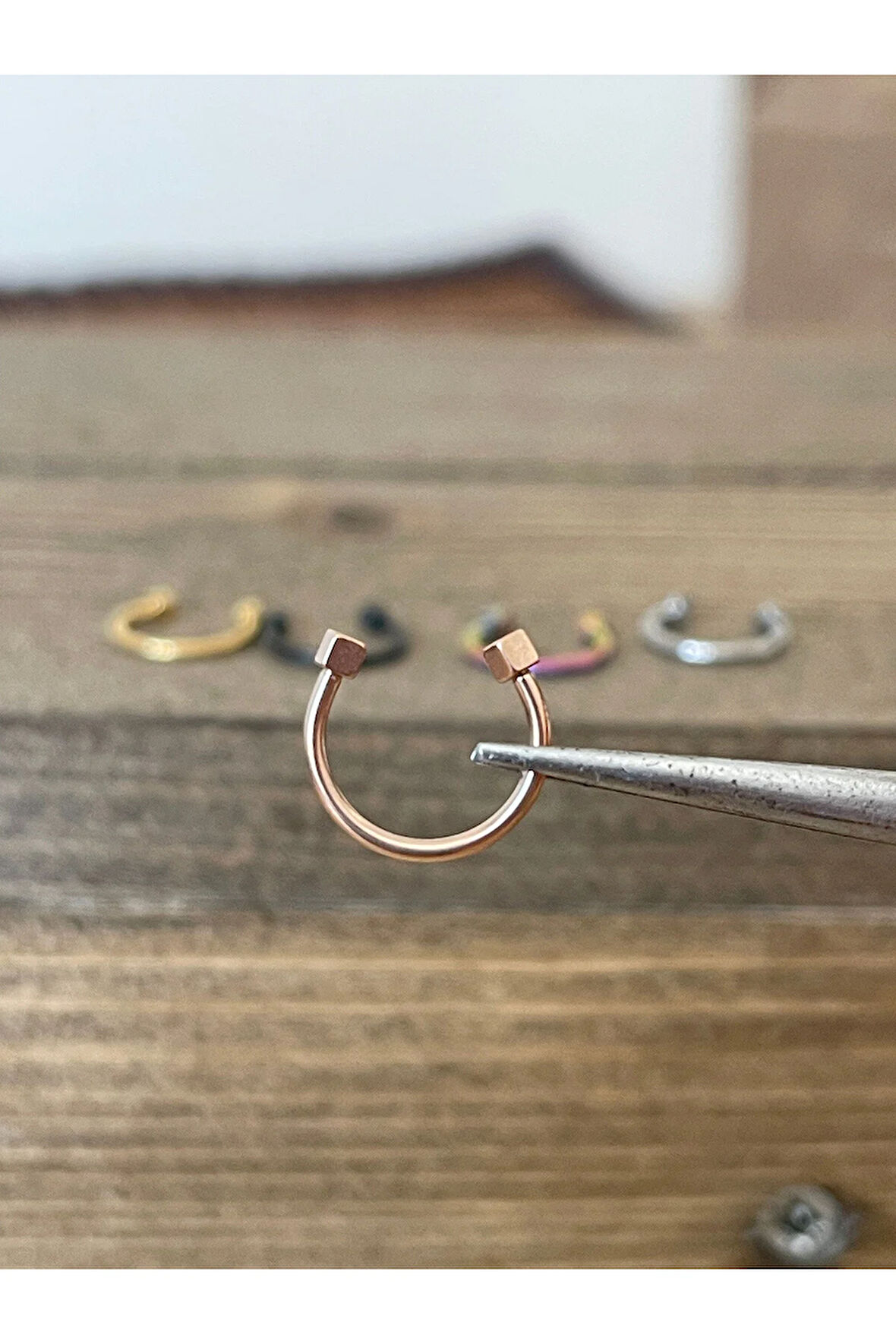 316 L Cerrahi Çelik Anti Alerjik Küp Modeli Halka Piercing 10mm x 1,2mm