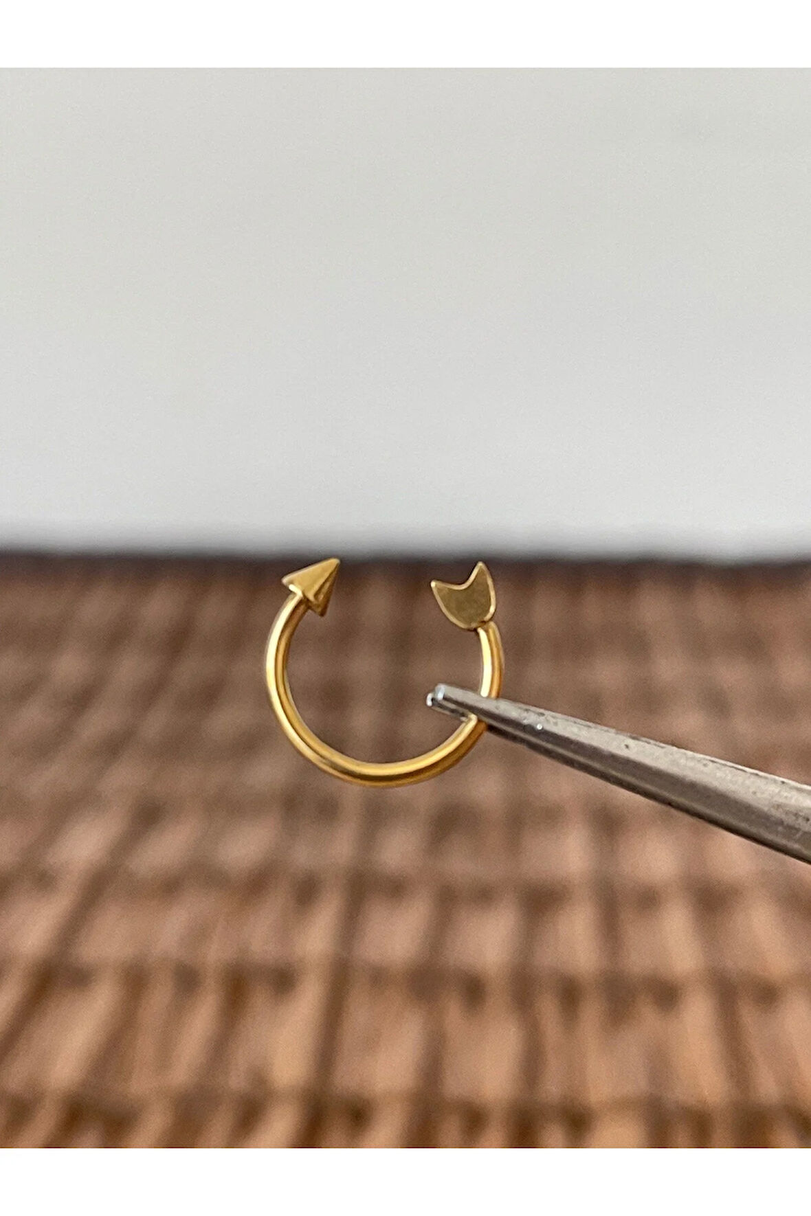 316 L Cerrahi Çelik Anti Alerjik Ok Yay Modeli Halka Piercing 10mm x 1,2mm