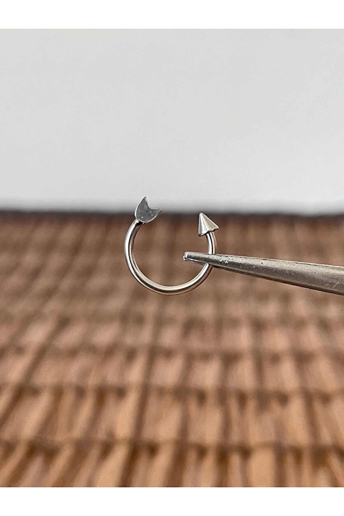 316 L Cerrahi Çelik Anti Alerjik Ok Yay Modeli Halka Piercing 10mm x 1,2mm