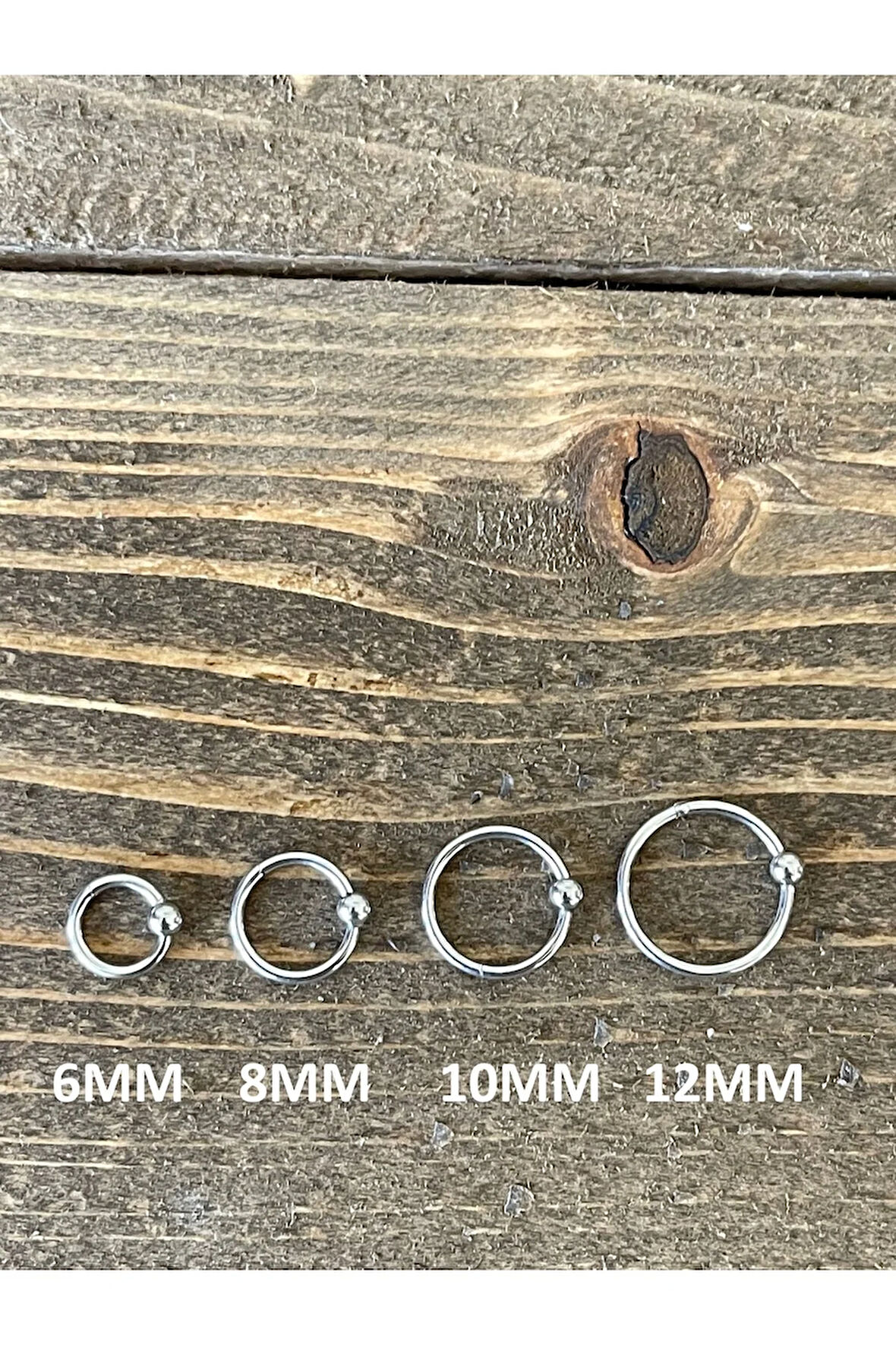 316 L Cerrahi Çelik Anti Alerjik Top Kilitli Halka Piercing Gümüş Renk