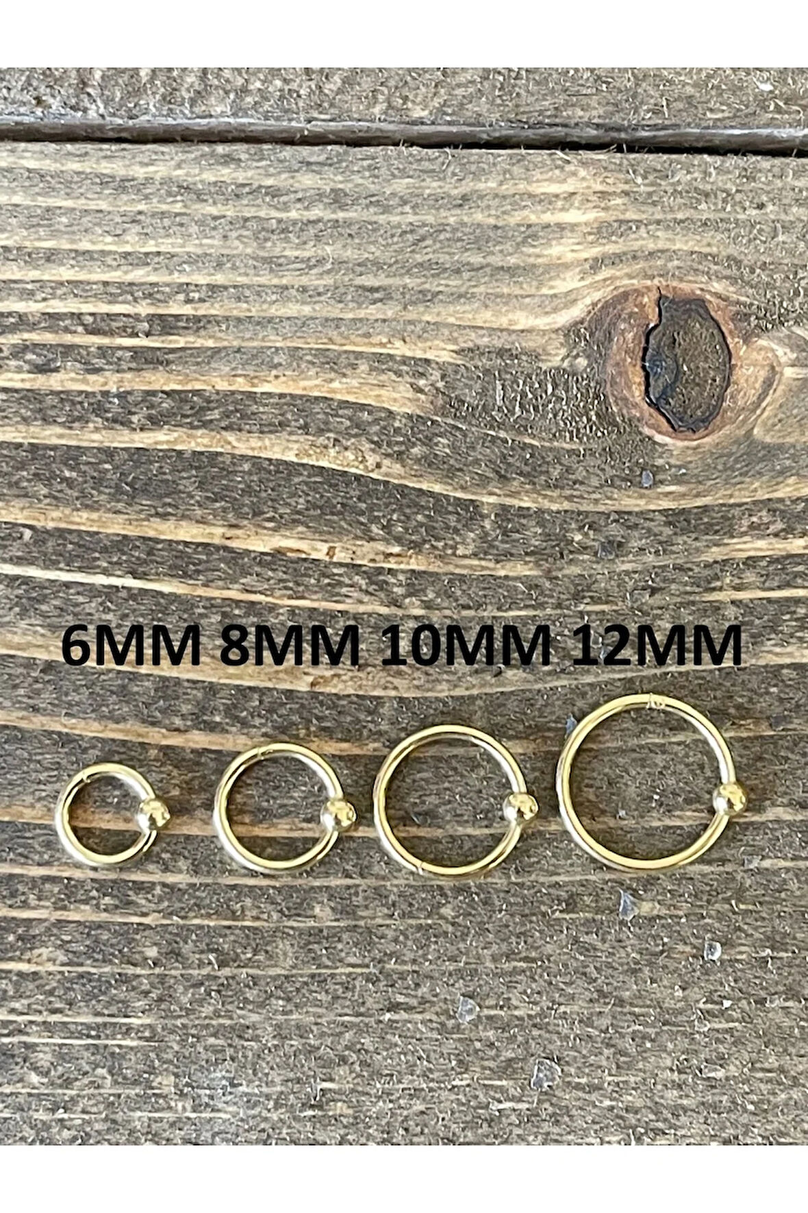 316 L Cerrahi Çelik Anti Alerjik Top Kilitli Halka Piercing Gold Renginde