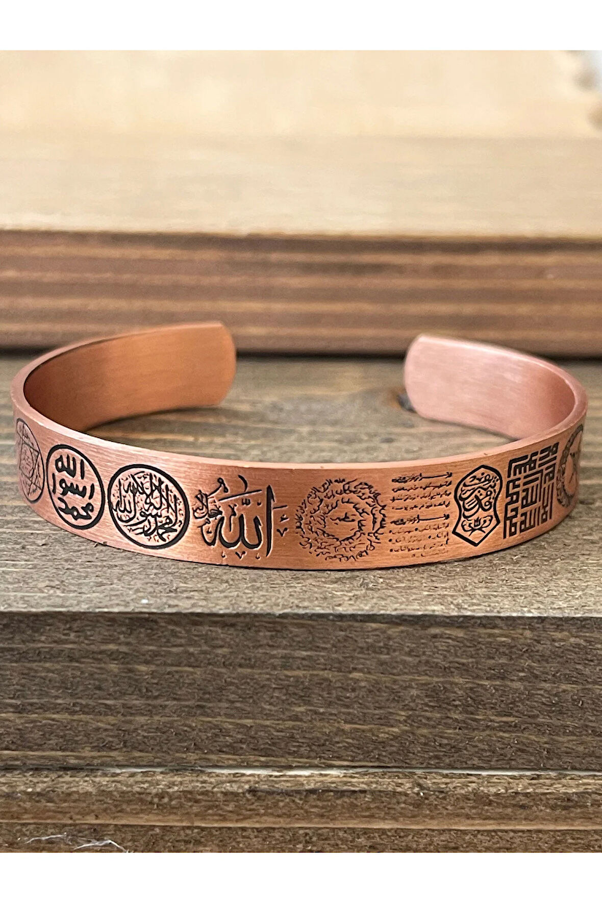 Saf Bakır Bilkeklik Koruma Dualı Şans Rakamlı Koruma Tılsımlı Bakır Bileklik