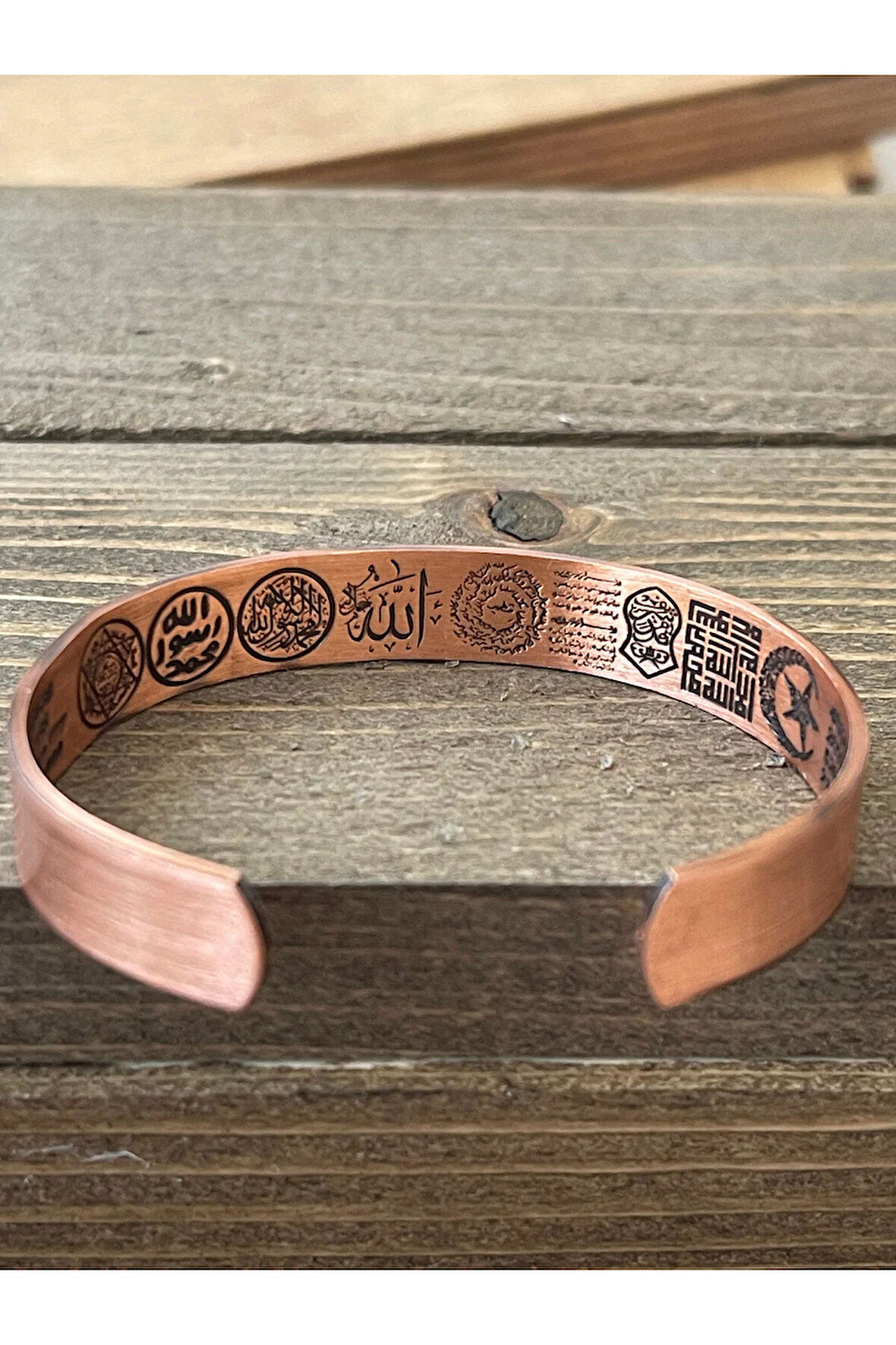 Saf Bakır Bilkeklik Koruma Dualı Şans Rakamlı Koruma Tılsımlı Bakır Bileklik