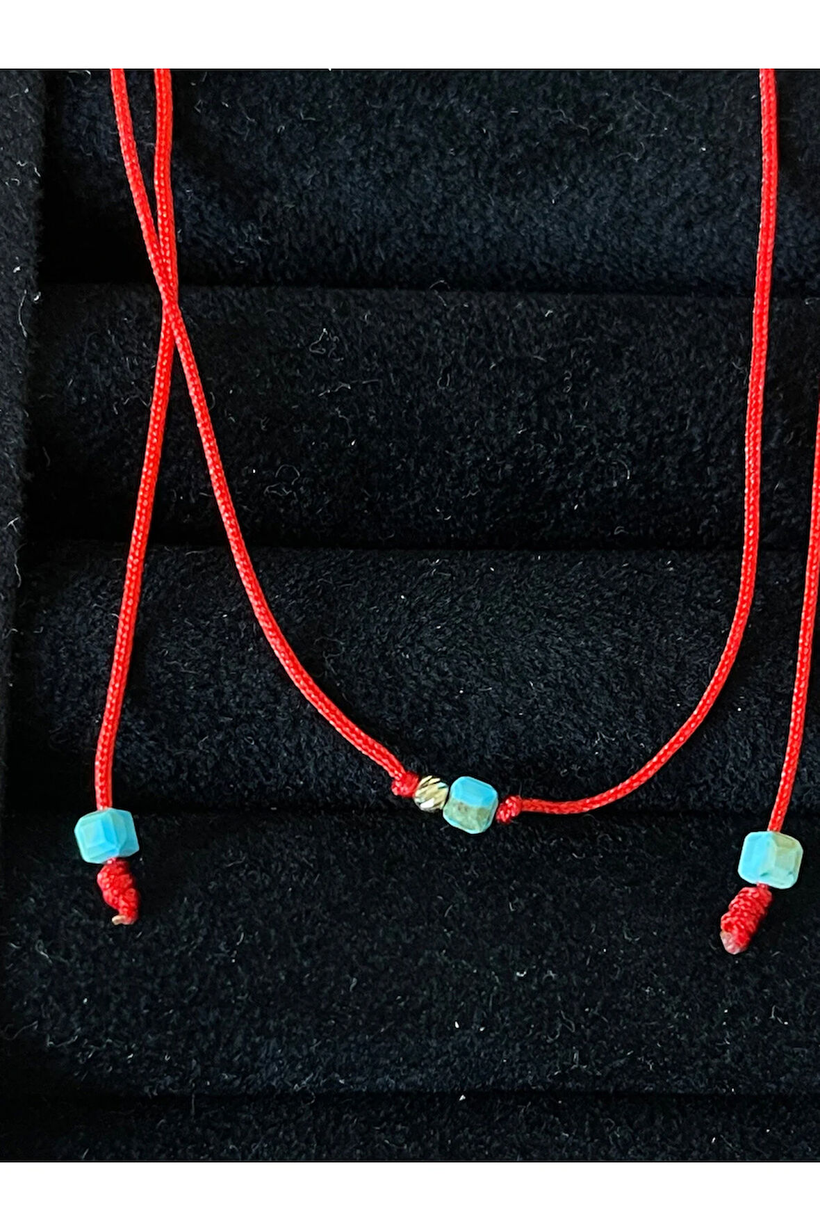 14 Ayar Altın Kolye Firuze Taşlı Altın Şans Kolyesi