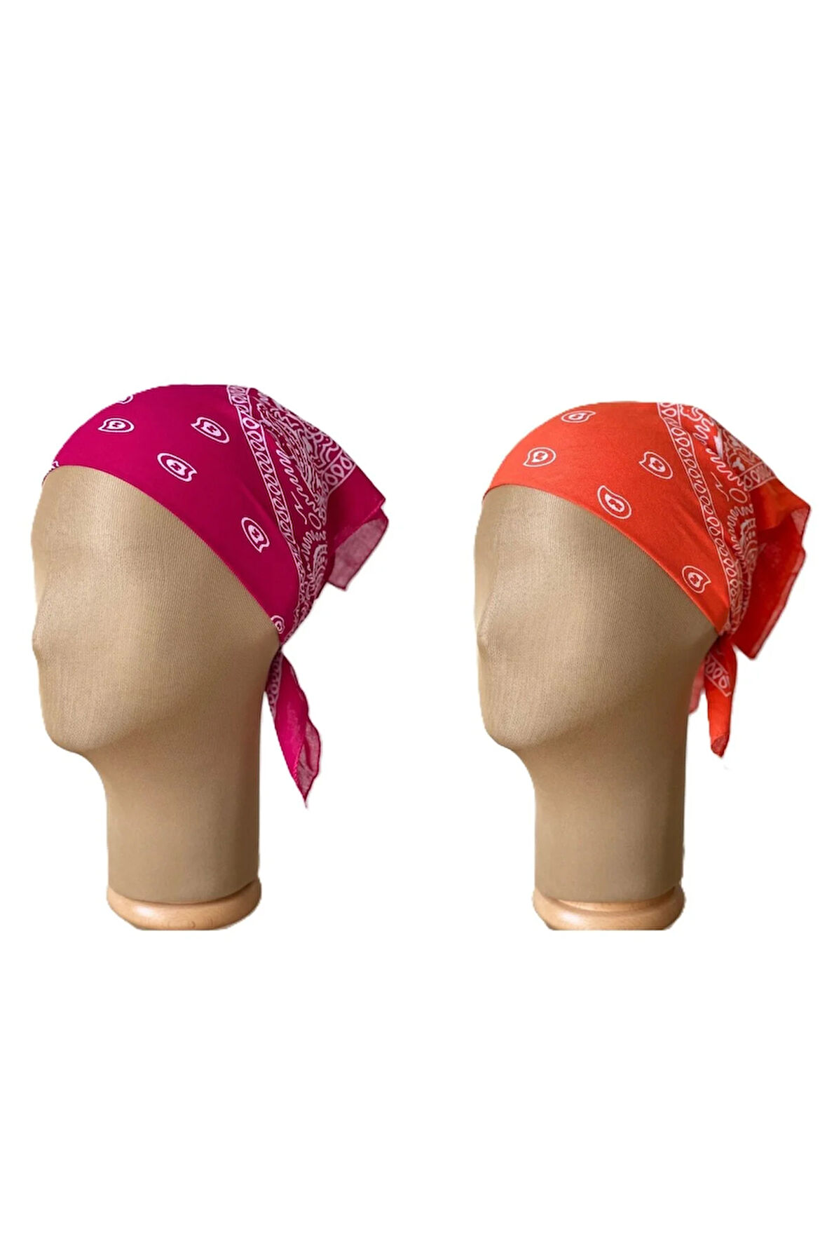 %100 Pamuklu Klasik Desen Unisex 2li Bandana Seti Renkli Bandana Etnik Desenli A Kalite Bandana