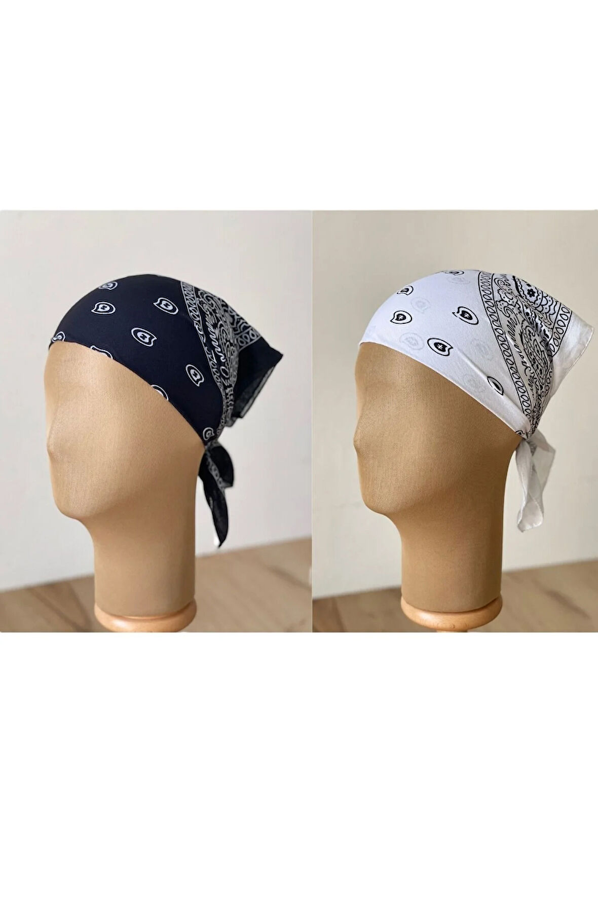 %100 Pamuklu Klasik Desen Unisex 2li Bandana Seti Renkli Bandana Etnik Desenli A Kalite Bandana