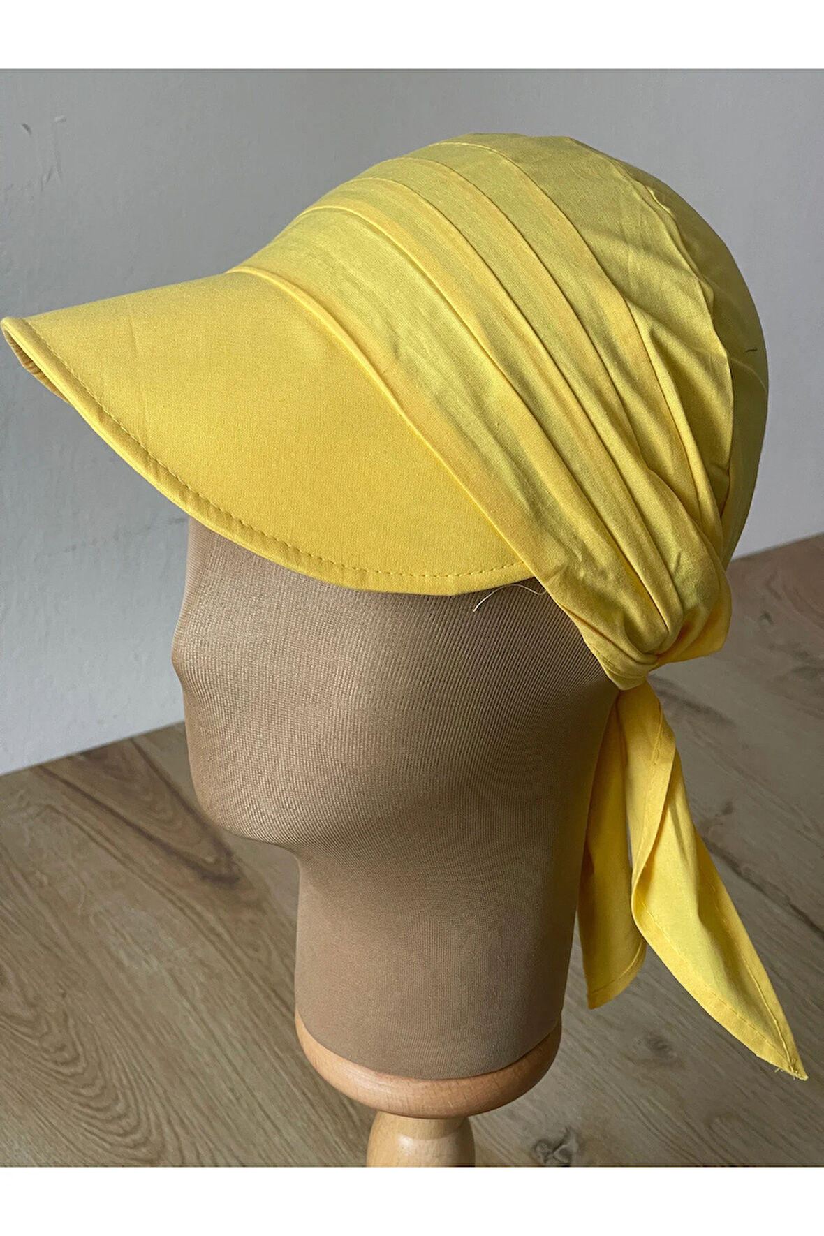 Safari Kadın Şapkası , Bağlamalı Eşarplı Şapka Plaj Şapkası Siperli Bandana Şapka