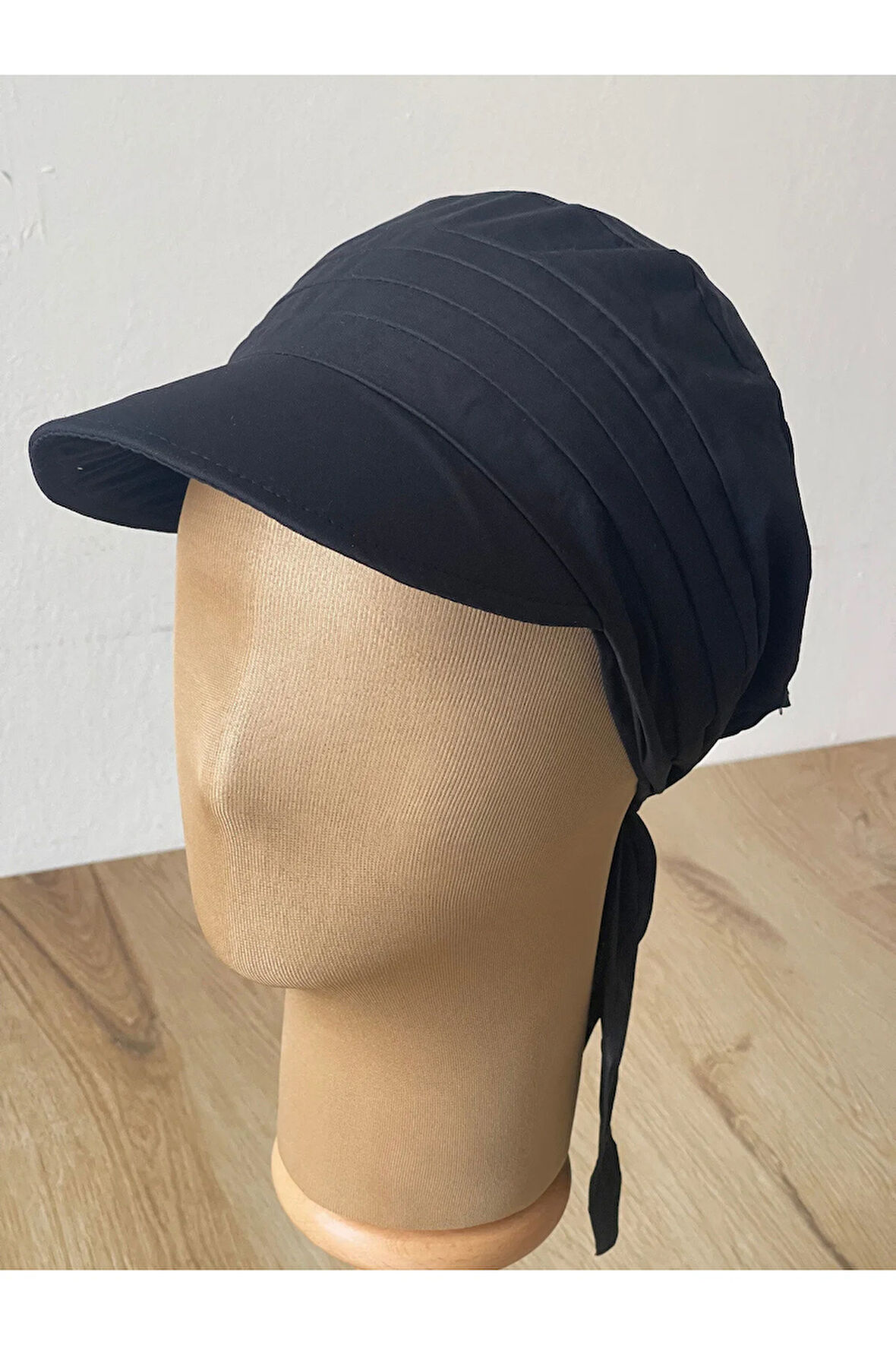 Safari Kadın Şapkası , Bağlamalı Eşarplı Şapka Plaj Şapkası Siperli Bandana Şapka