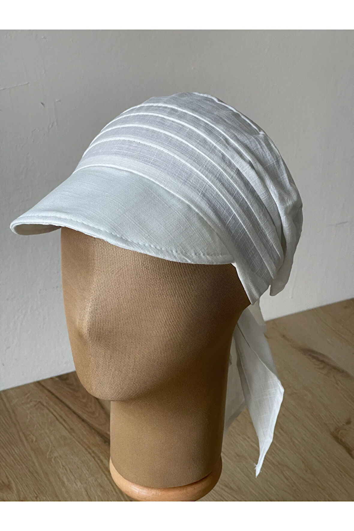 Safari Kadın Şapkası , Bağlamalı Eşarplı Şapka Plaj Şapkası Siperli Bandana Şapka