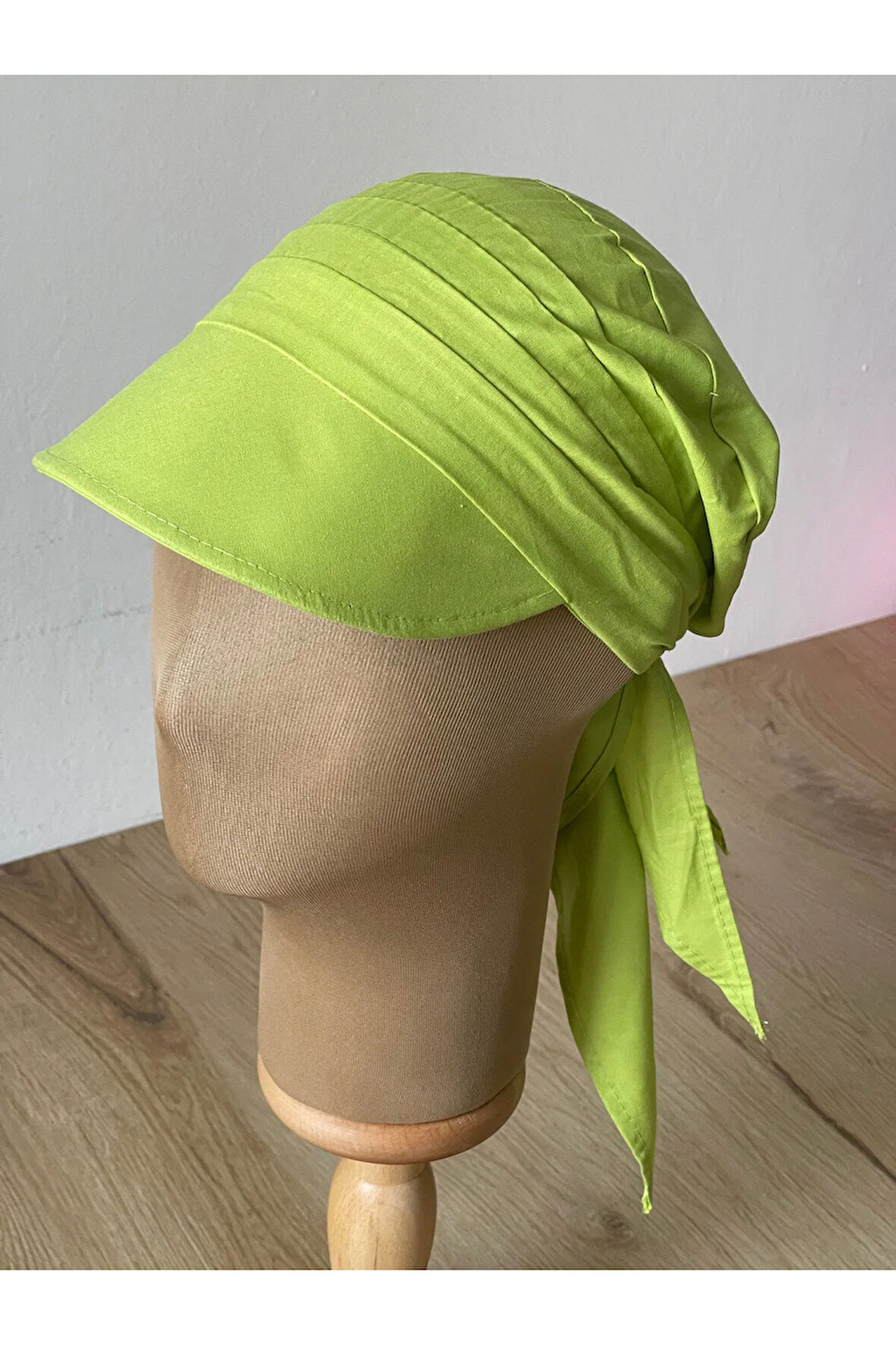 Safari Kadın Şapkası , Bağlamalı Eşarplı Şapka Plaj Şapkası Siperli Bandana Şapka