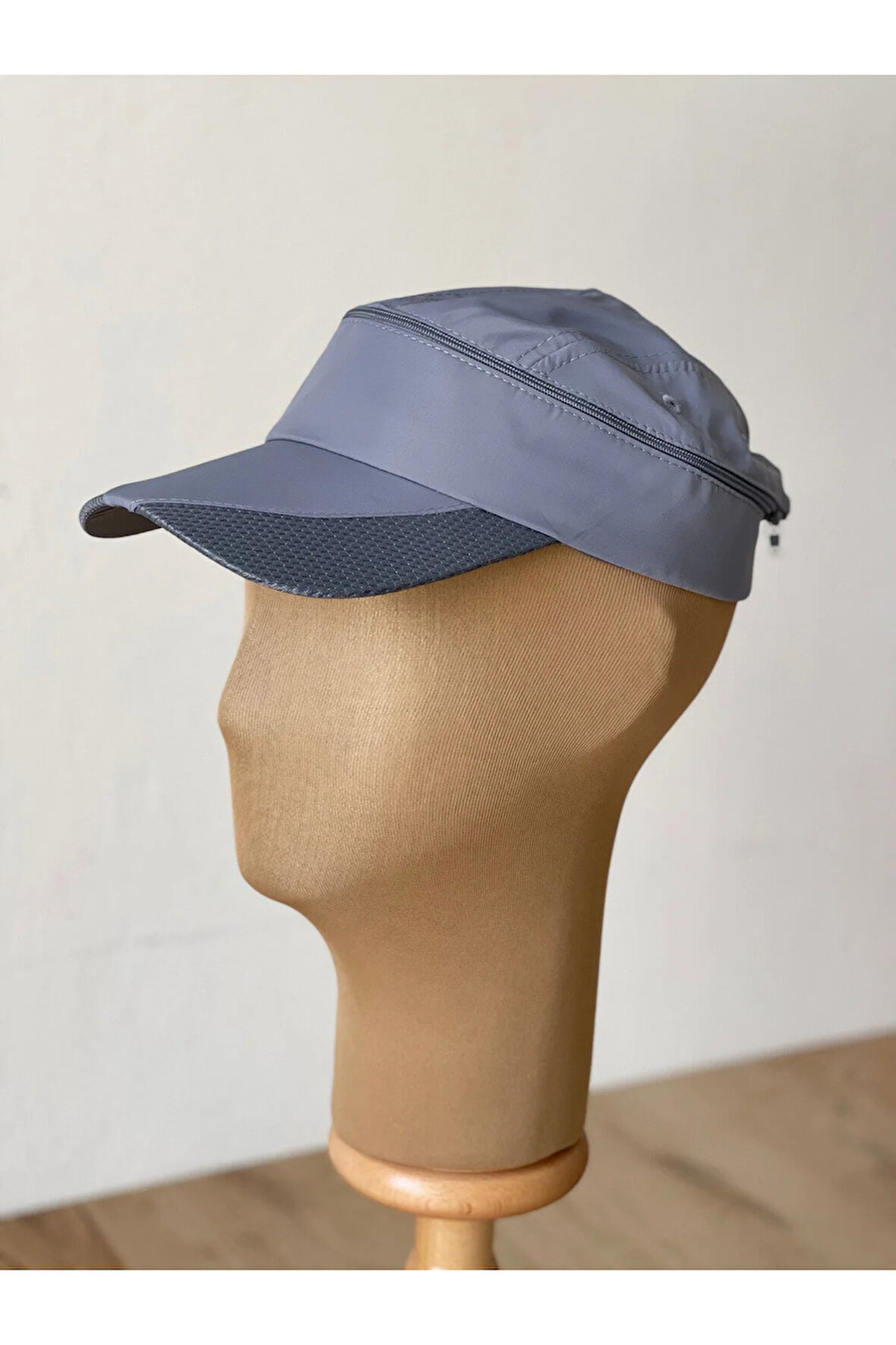 Üstü Açılır Fermuarlı ( Arka Kısmı Ayarlanbilir )Sporcu Koşu Tenis Şapkası Vizör Şapka