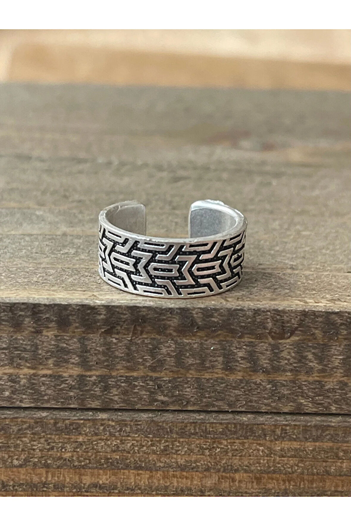 Ayarlanabilir Ölçü 925 Ayar Gümüş Kaplama Klasik Desen İşçilikli Tasarım Yüzük