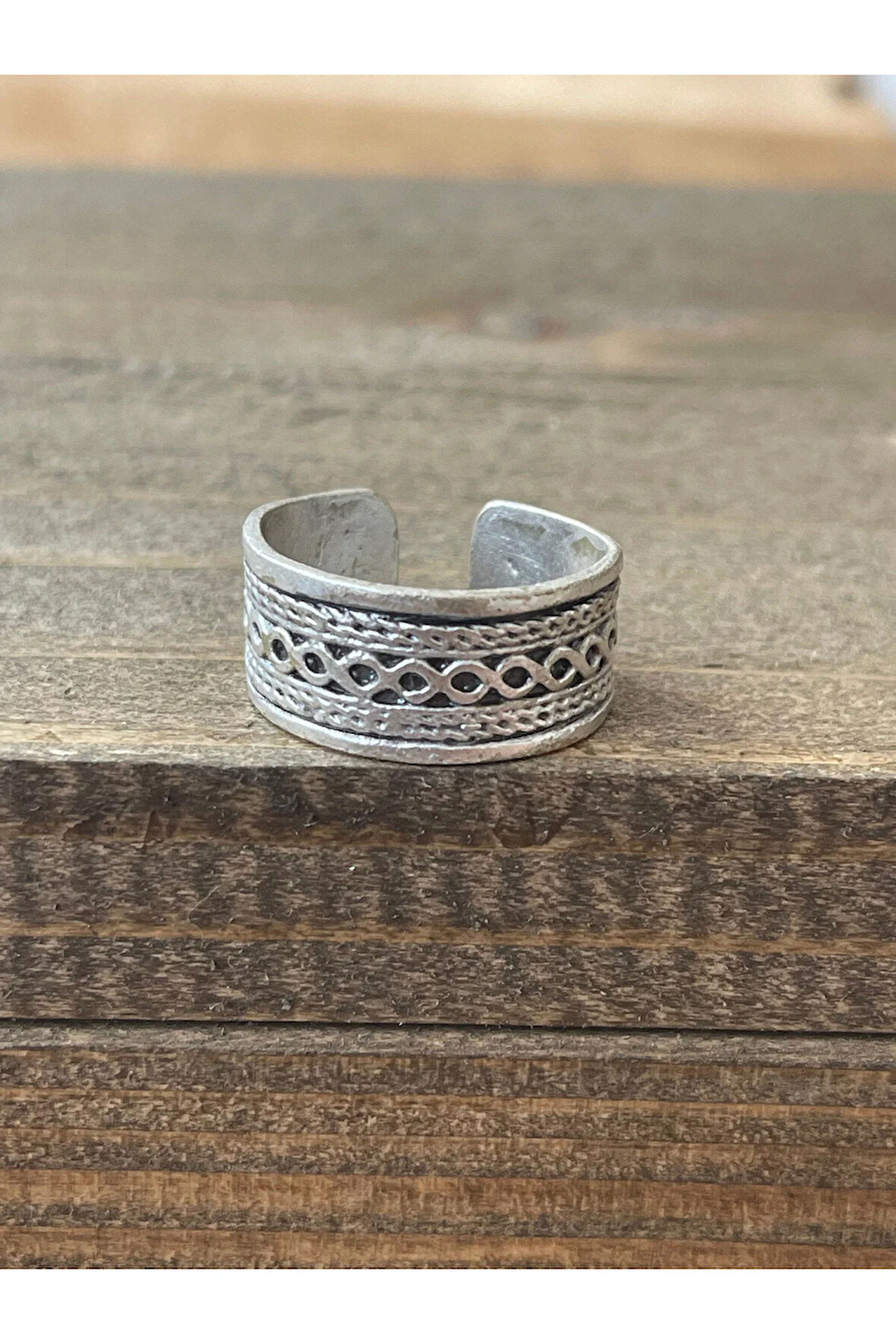 Ayarlanabilir Ölçü 925 Ayar Gümüş Kaplama Klasik Desen İşçilikli Tasarım Yüzük