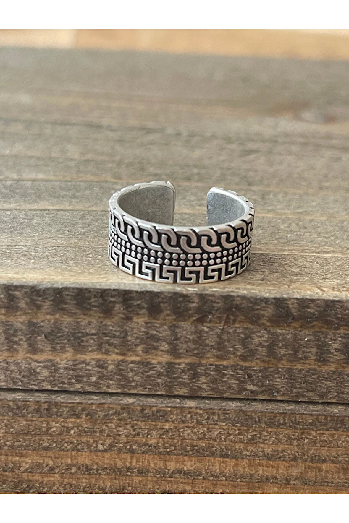 Ayarlanabilir Ölçü 925 Ayar Gümüş Kaplama Klasik Desen İşçilikli Tasarım Yüzük