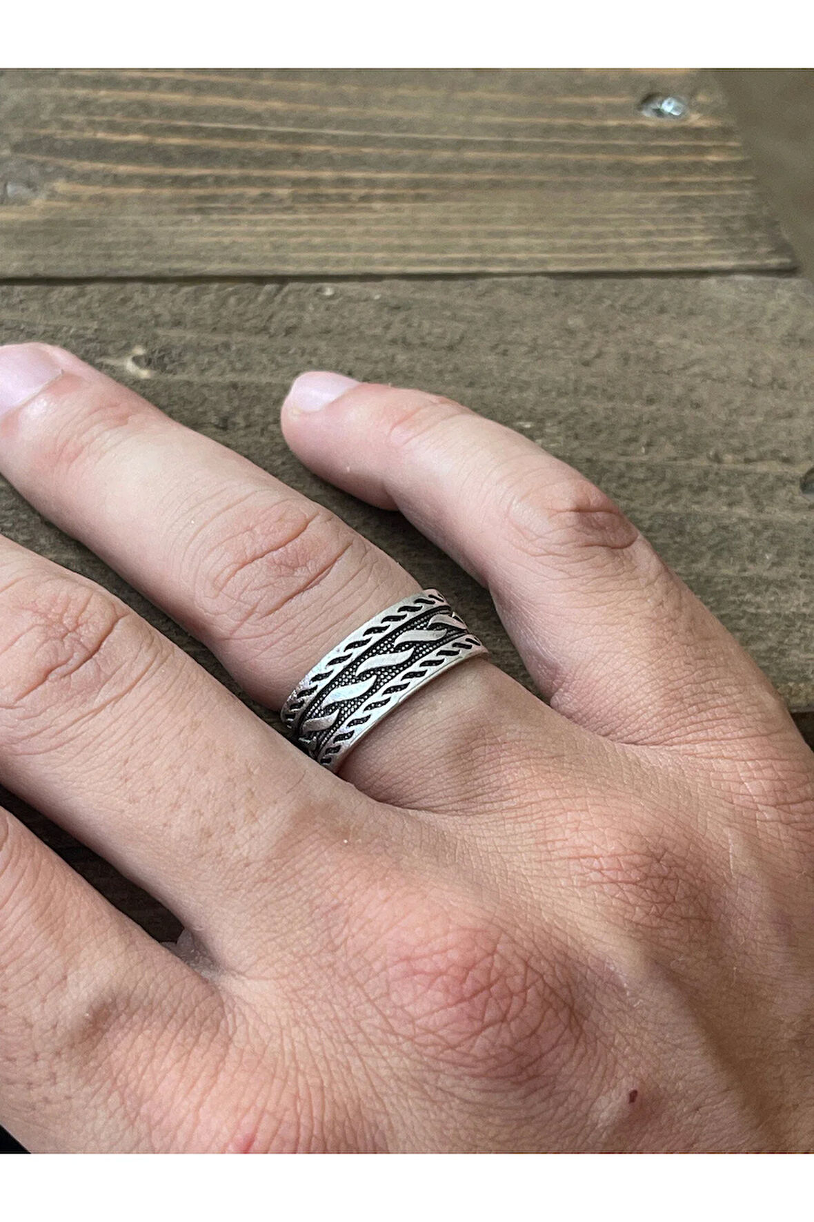 Ayarlanabilir Ölçü 925 Ayar Gümüş Kaplama Klasik Desen İşçilikli Tasarım Yüzük