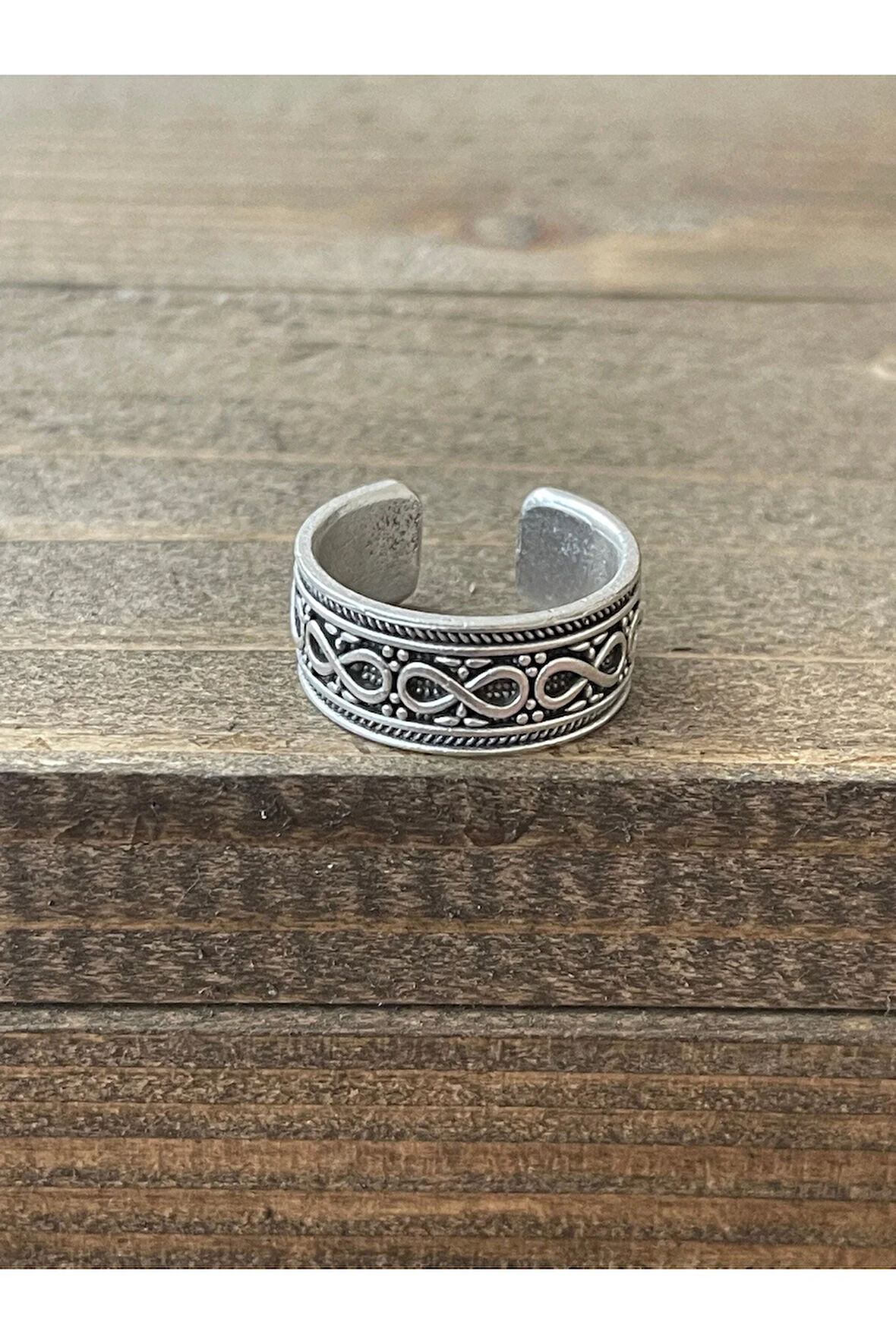 Ayarlanabilir Ölçü 925 Ayar Gümüş Kaplama Klasik Desen İşçilikli Tasarım Yüzük