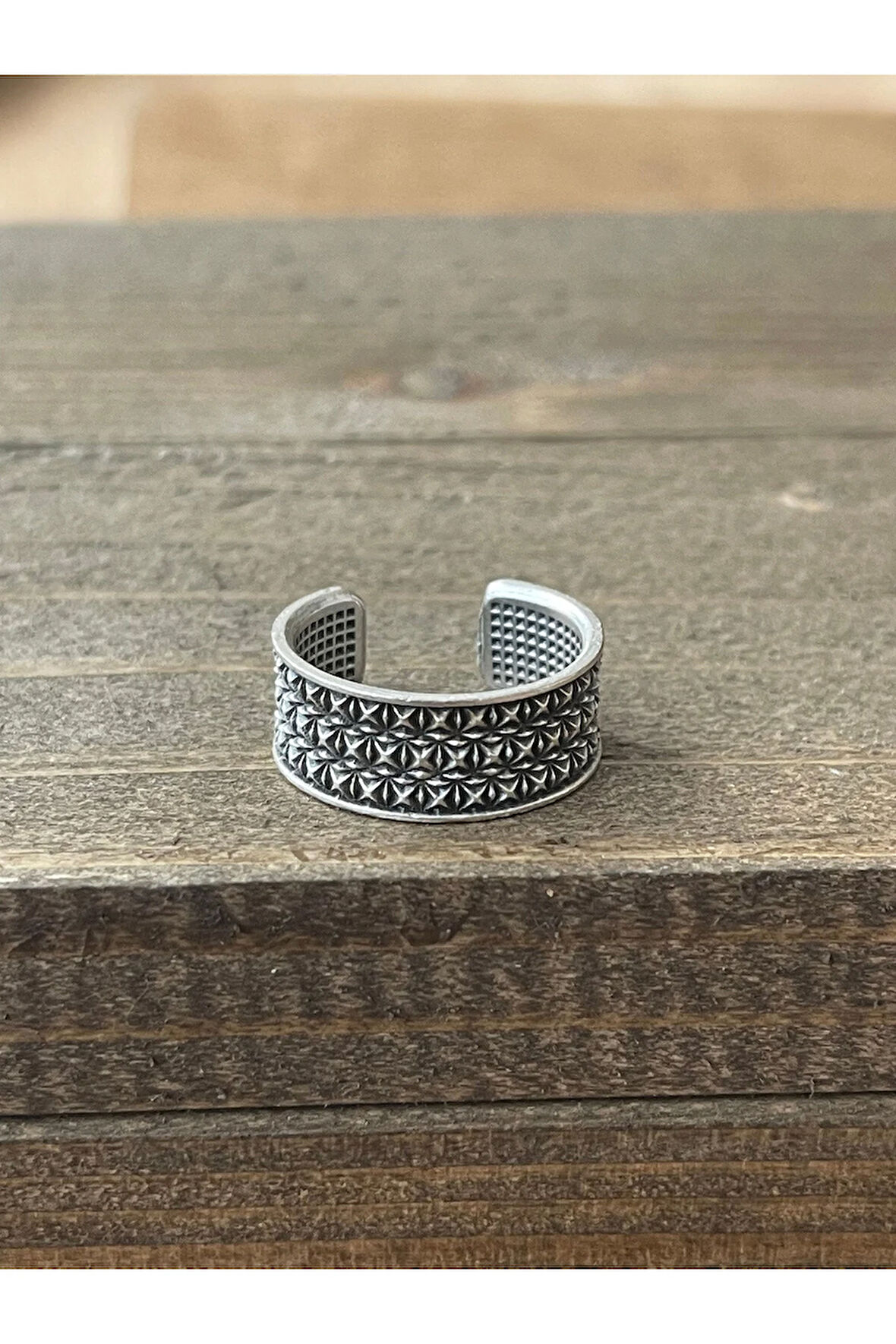 Ayarlanabilir Ölçü 925 Ayar Gümüş Kaplama Klasik Desen İşçilikli Tasarım Yüzük