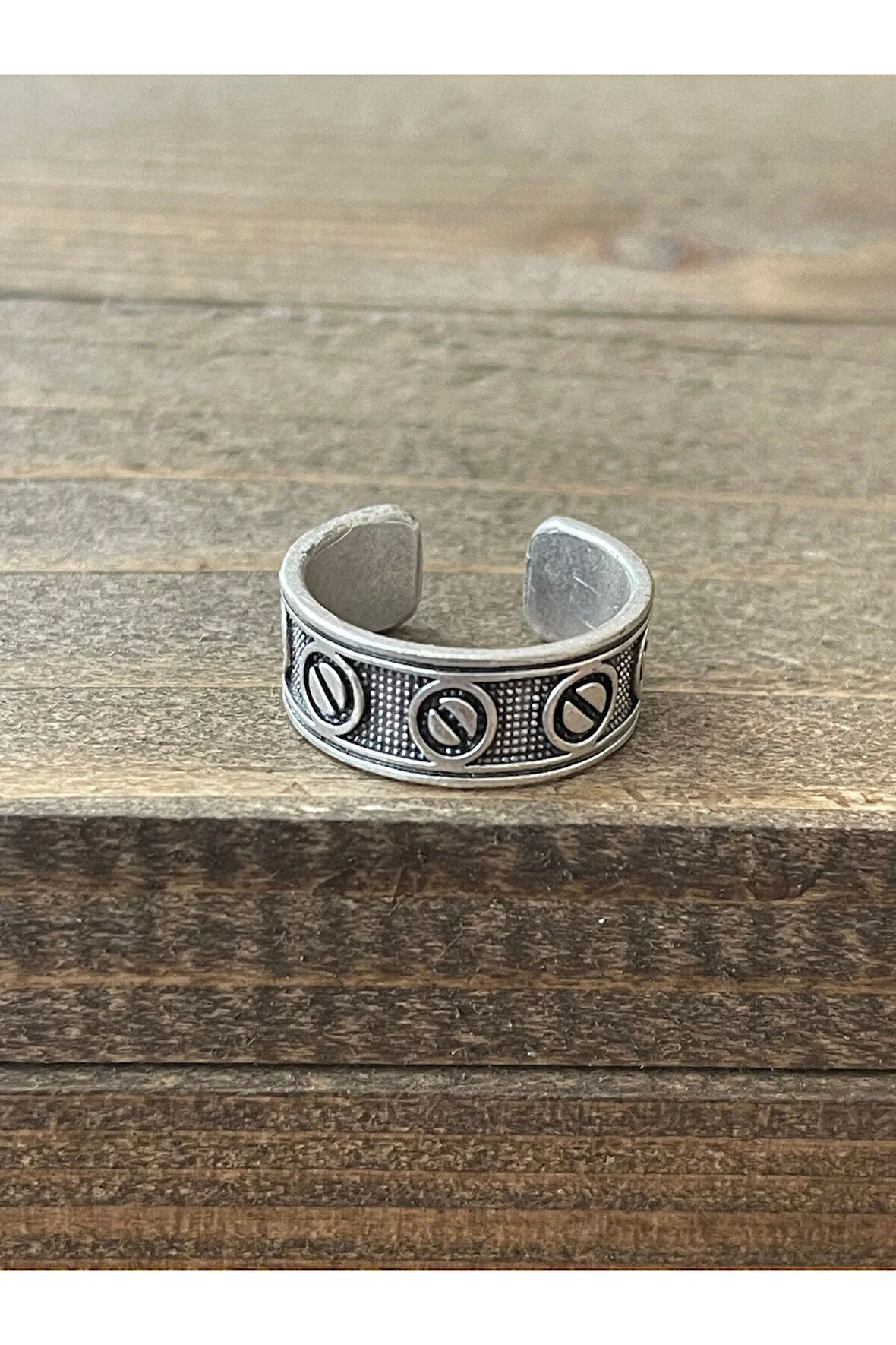 Ayarlanabilir Ölçü 925 Ayar Gümüş Kaplama Klasik Desen İşçilikli Tasarım Yüzük