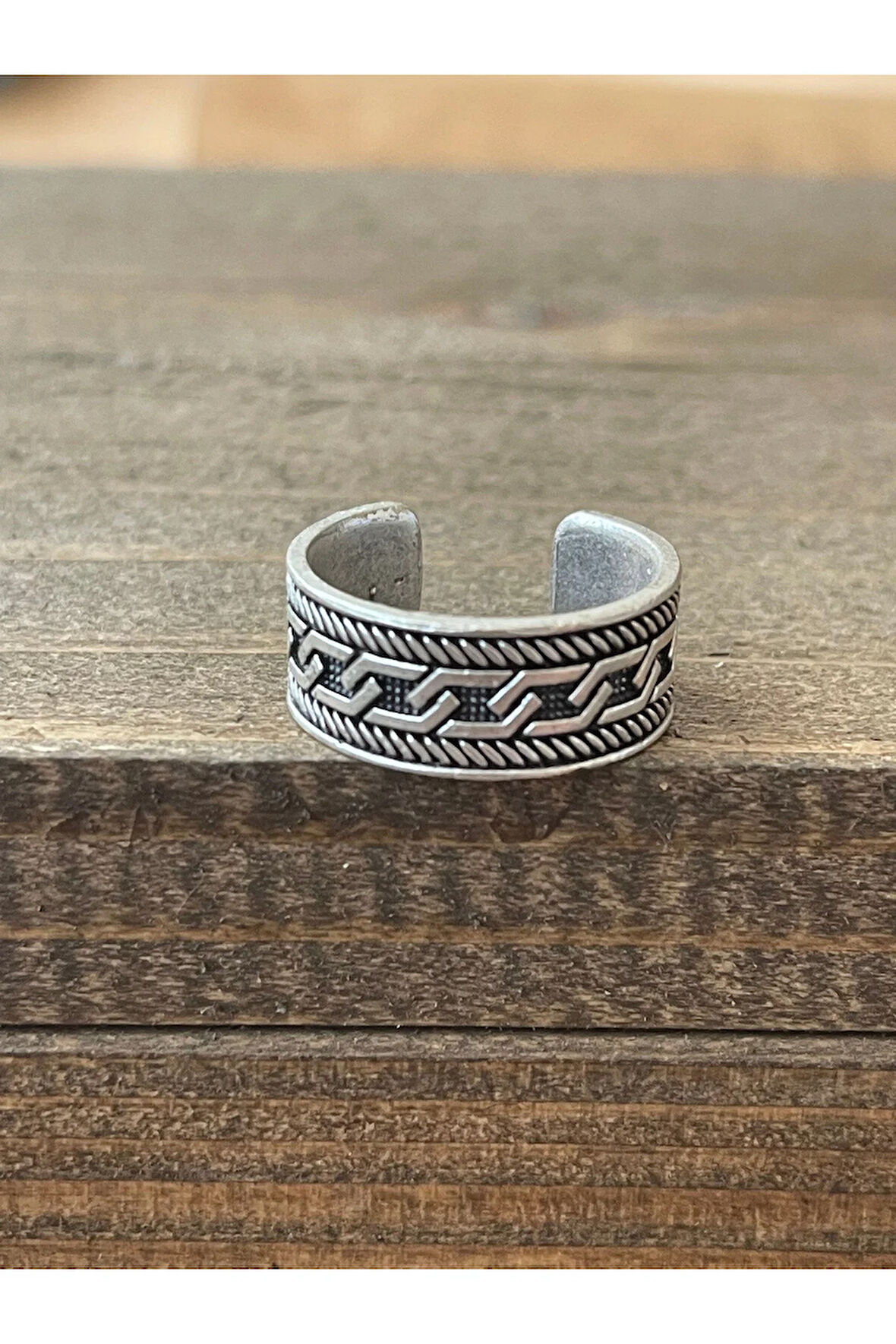 Ayarlanabilir Ölçü 925 Ayar Gümüş Kaplama Klasik Desen İşçilikli Tasarım Yüzük
