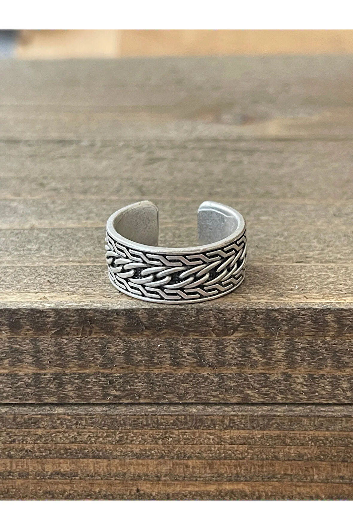 Ayarlanabilir Ölçü 925 Ayar Gümüş Kaplama Klasik Desen İşçilikli Tasarım Yüzük