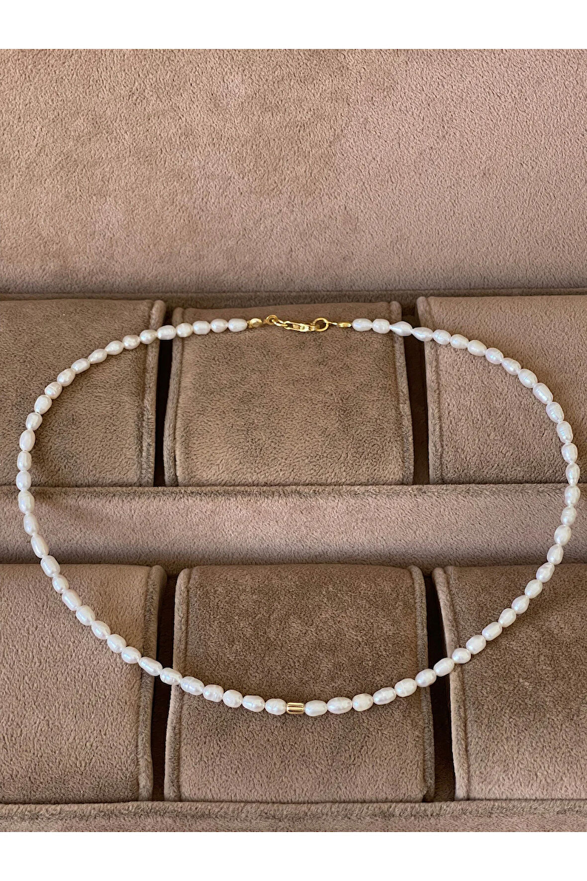 14 Ayar Altın Burgu Detaylı Doğal İncili Zarif Altın Kolye