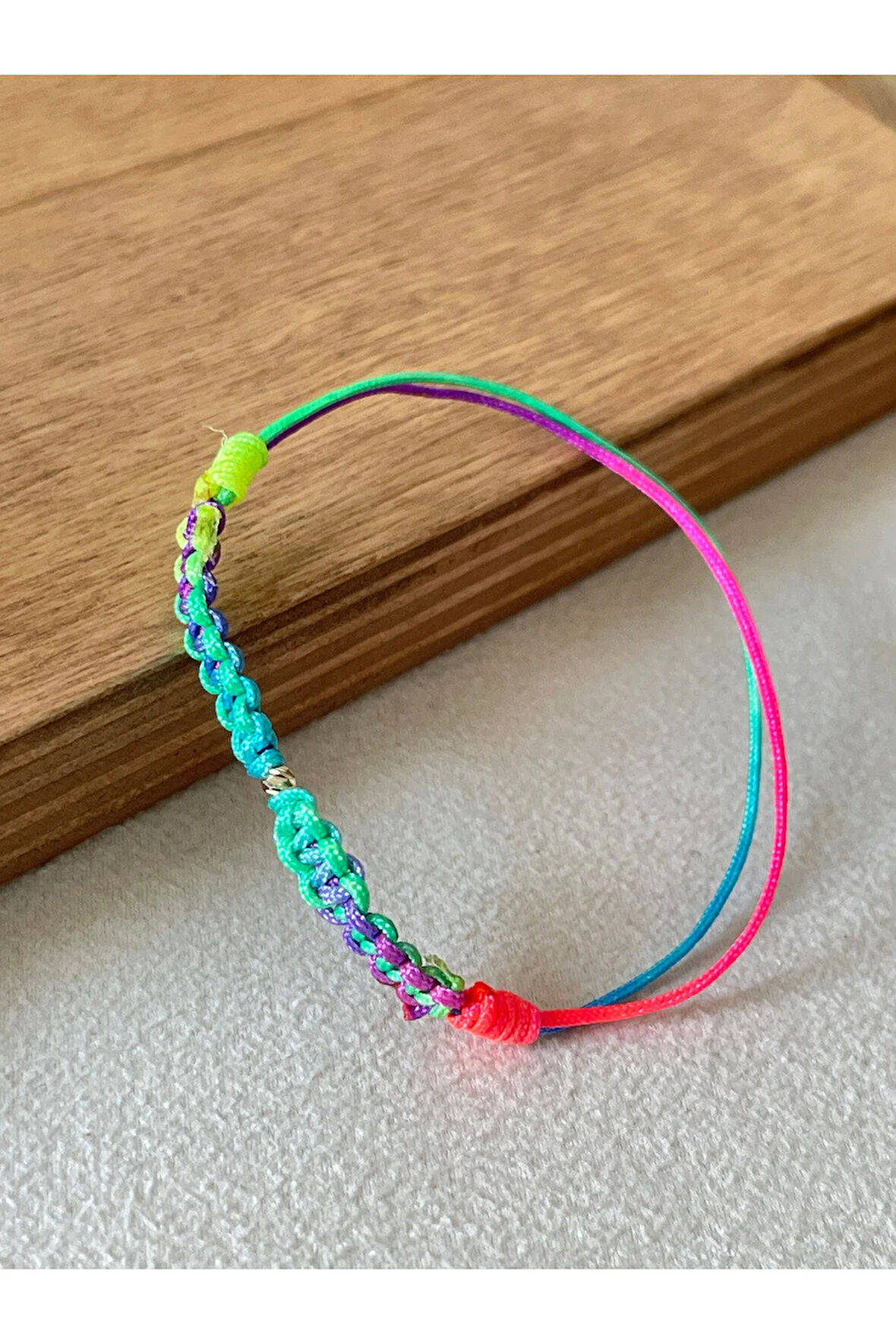 14 Ayar Altın Dorika Detaylı Ebruli Gökkuşağı Altın Halhal