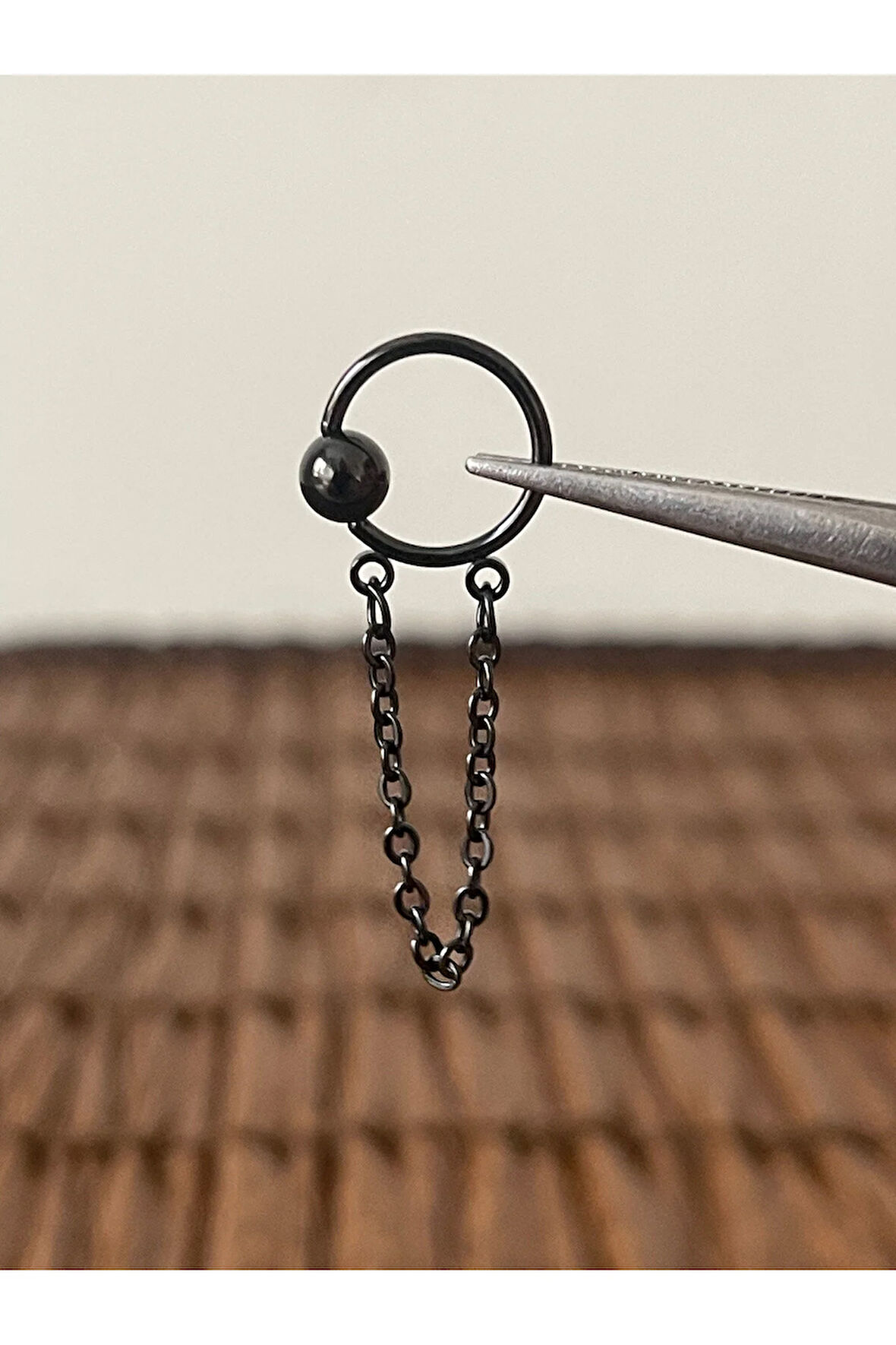 316 L Cerrahi Çelik Top Zincirli Halka Kıkırdak Helix Tragus Piercingi