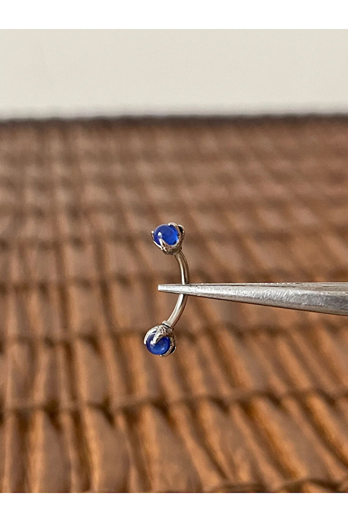 325 L Cerrahi Çelik Doğal Taşlı Kaş Kulak Snug Helix Kıkırdak Daith Conch Rook Tragus Piercing