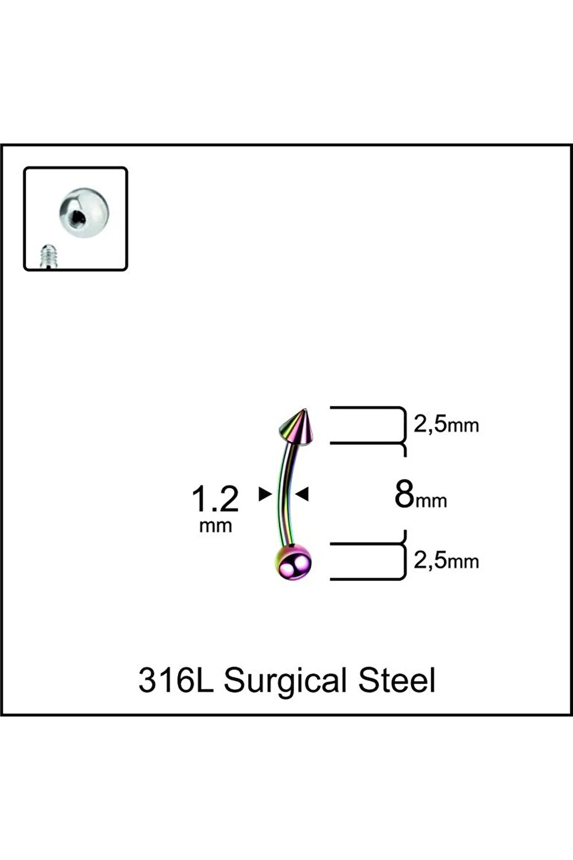 316 L Cerrahi Çelik Kaş Kulak Snug Helik Kıkırdan Daith Conch Rokk Tragus Piercing