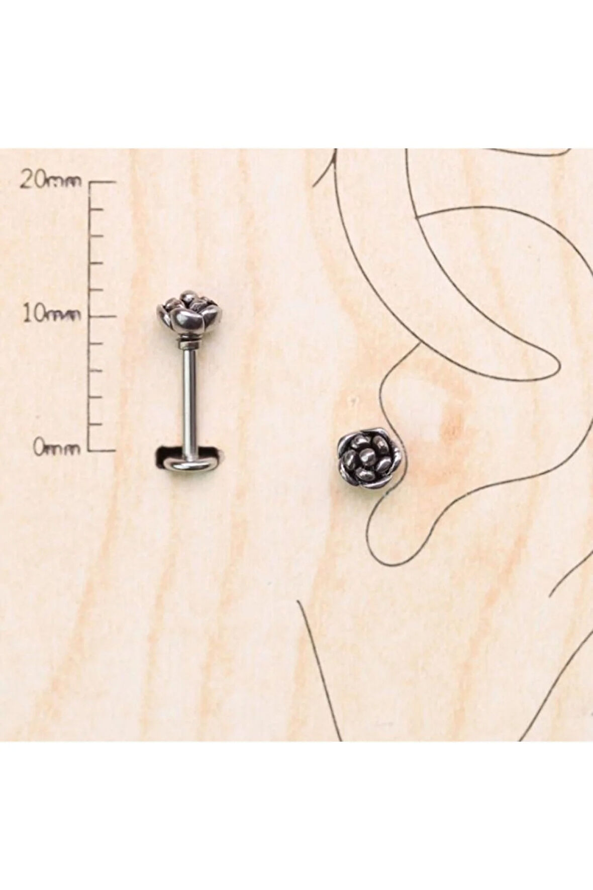 316 L Cerrahi Çelik Helix Tragus Kıkırdak Conch Piercingi