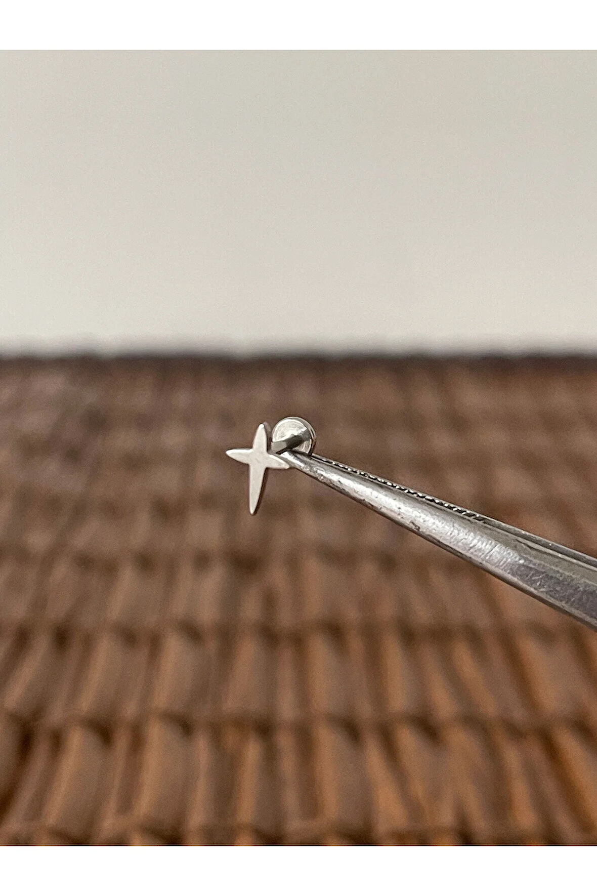 316 L Cerrahi Çelik Kuzey Yıldızı Dudak Helix Tragus Kıkırdak Conch Piercing