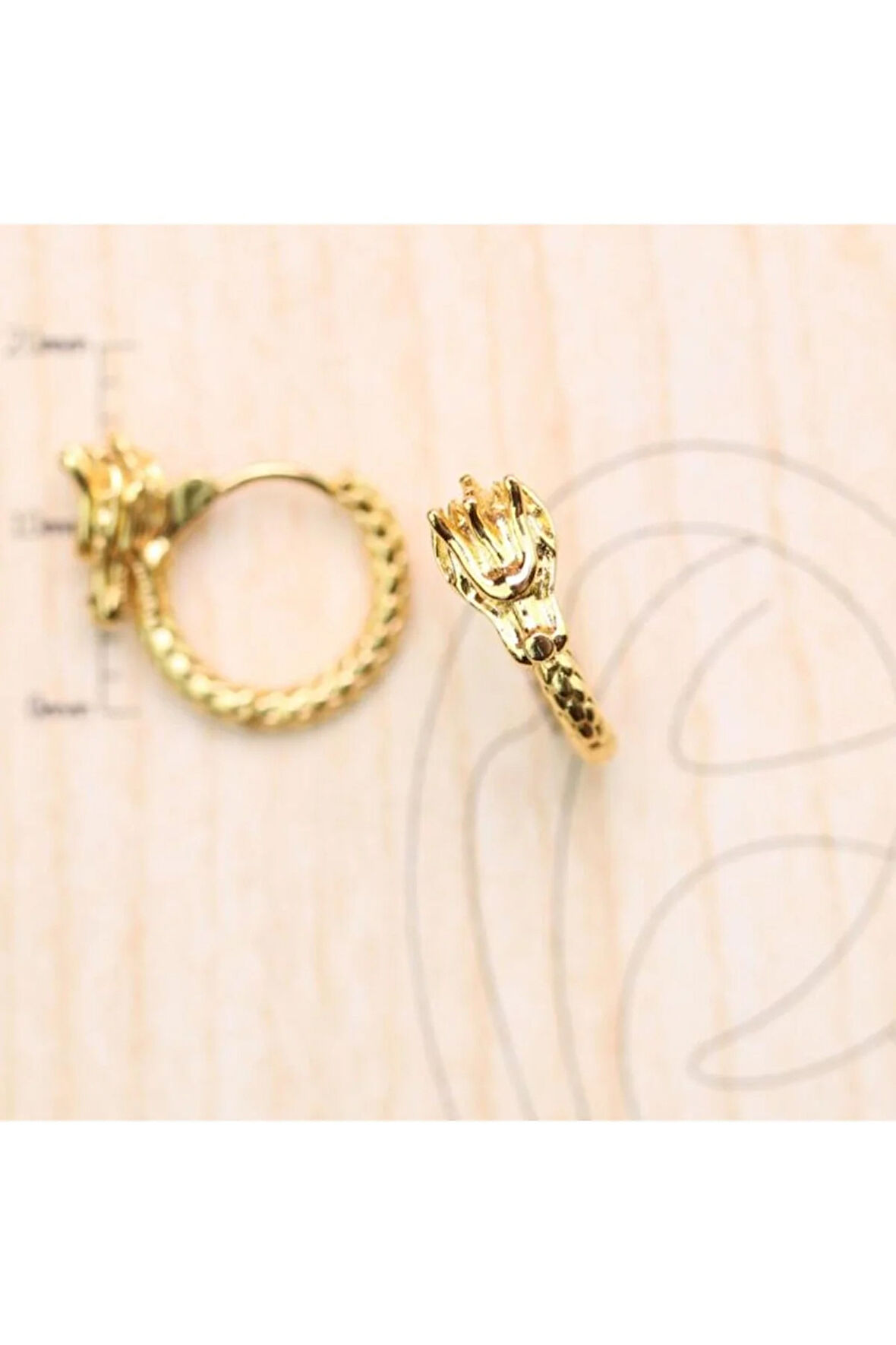 Pirinç Rodyum Kaplama Dargon Kıkırdak Helix Tragus Piercingi