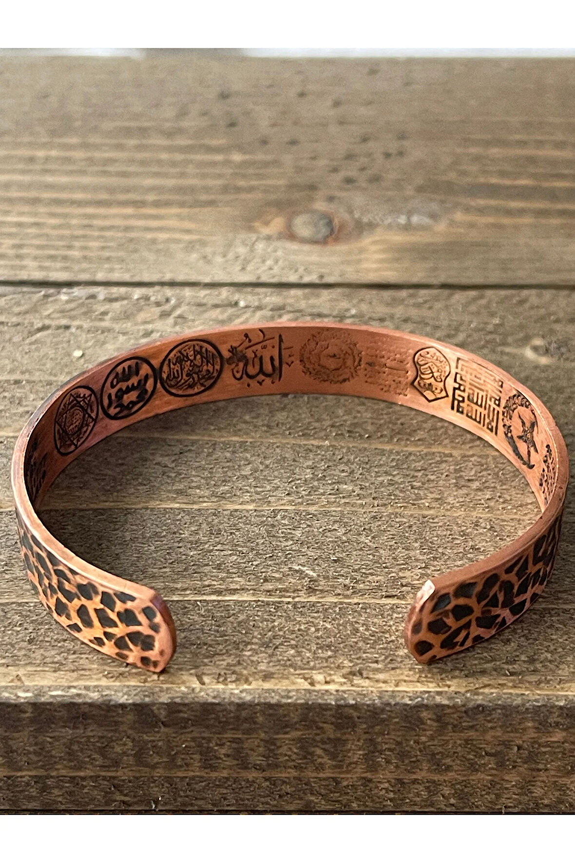 Saf Bakır Bilkeklik Koruma Dualı Şans Rakamlı Koruma Tılsımlı Bakır Bileklik