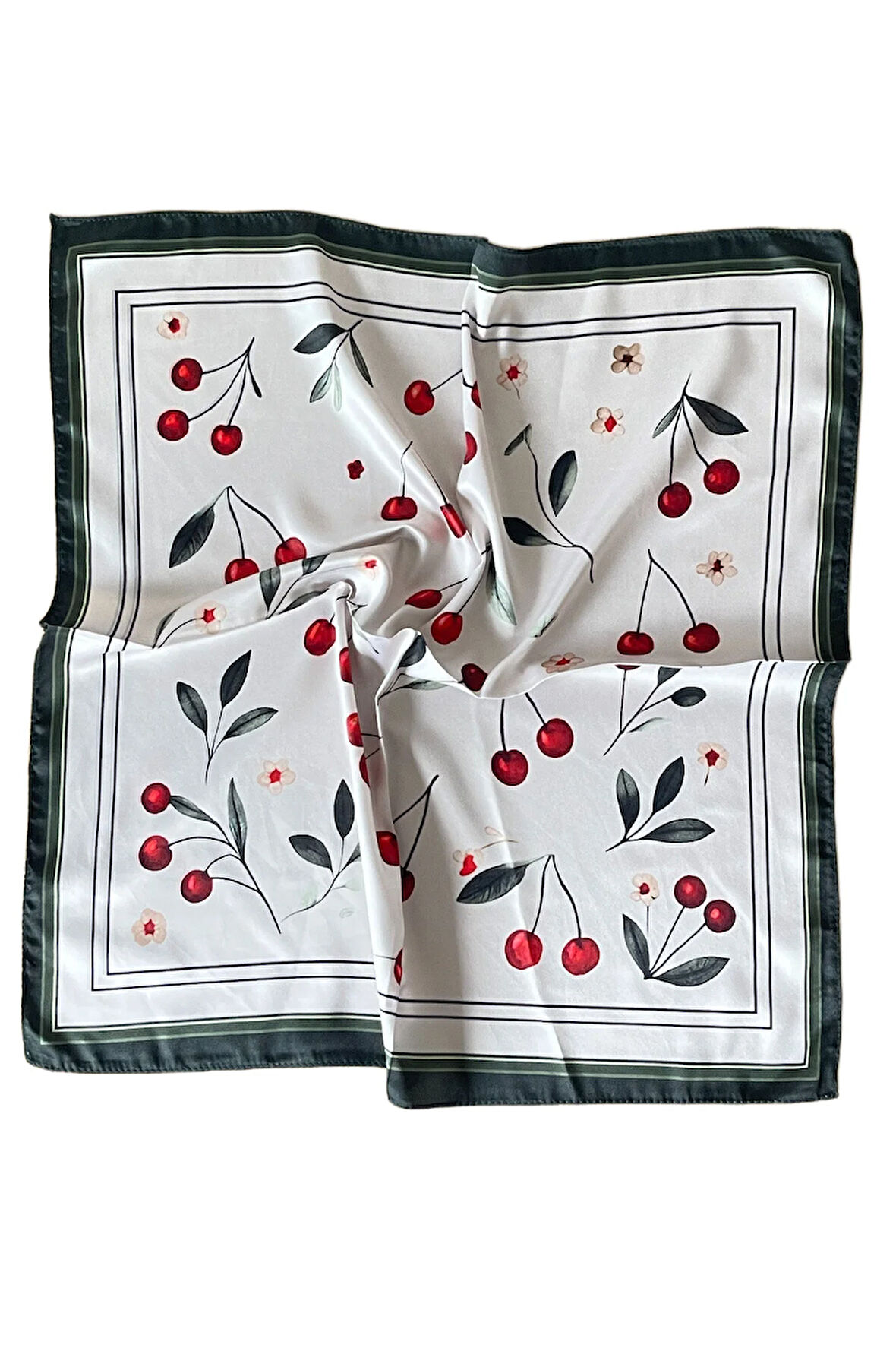 Saten Bandana Saten Fular Saten Çanta Aksesuarı Özel Desen Bandana 45X50 Cm