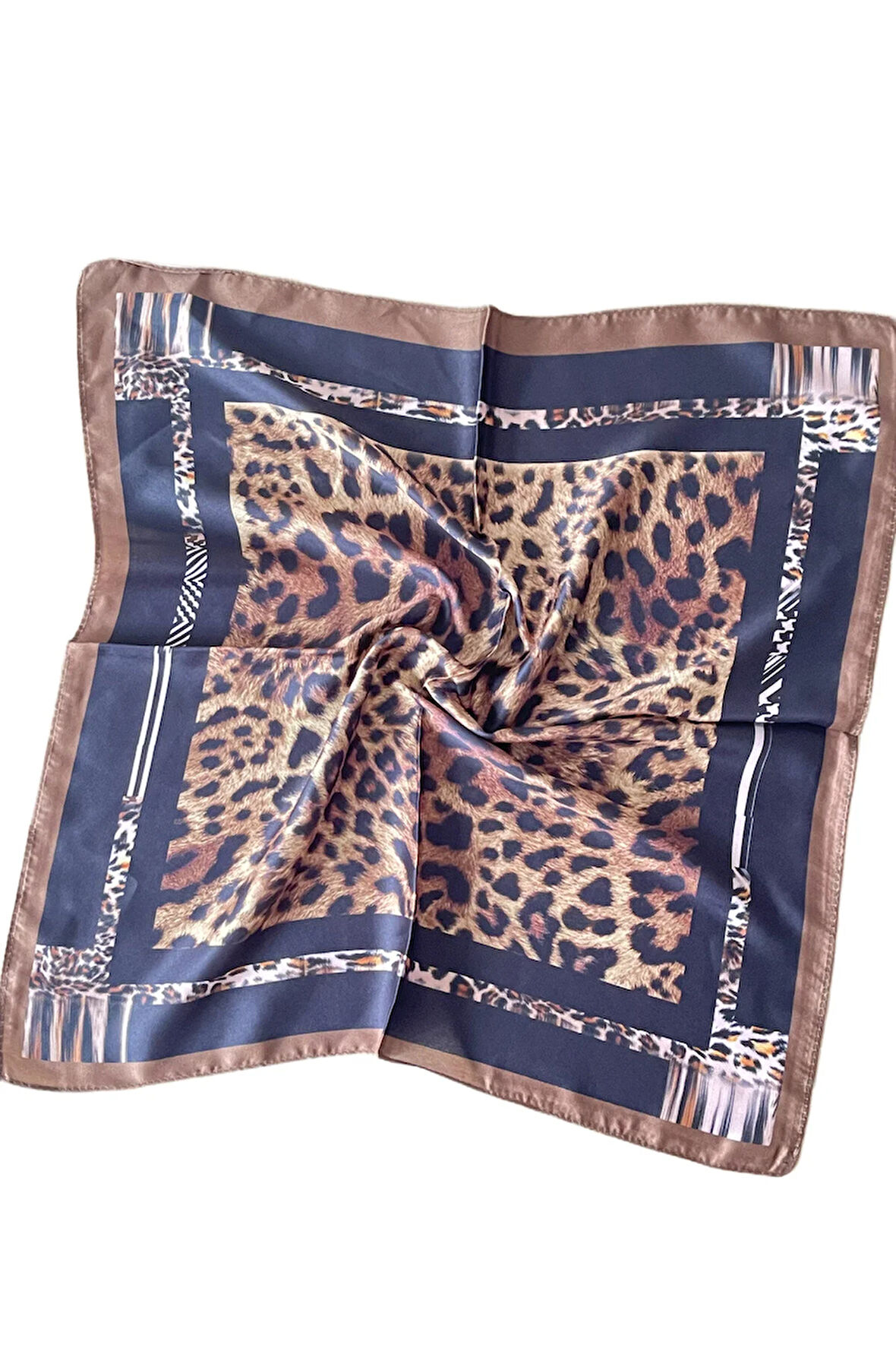 Saten Bandana Saten Fular Saten Çanta Aksesuarı Özel Desen Bandana 45X50 Cm