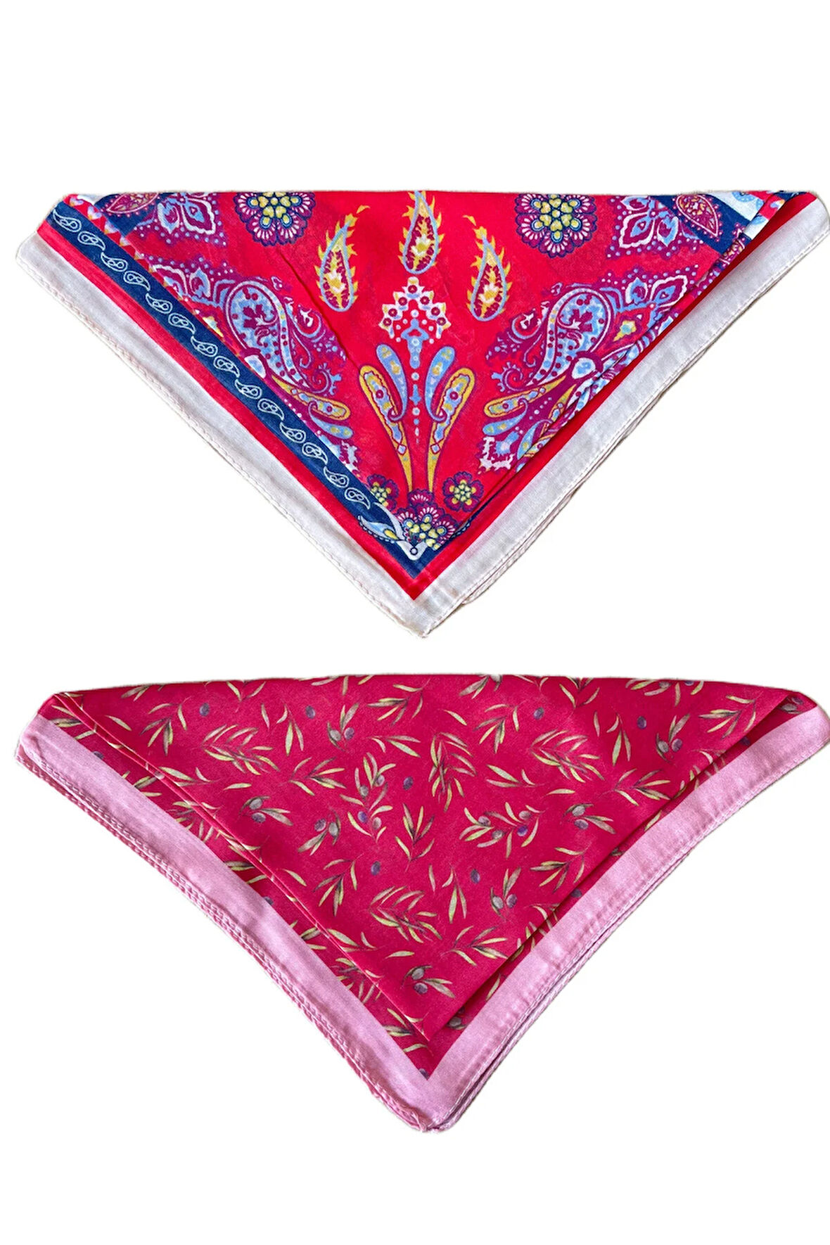 2 Li %100 Pamuklu Bandana Seti Özel Desen Bandana Fular Çanta Aksesuarı Bandana 45x50 Cm